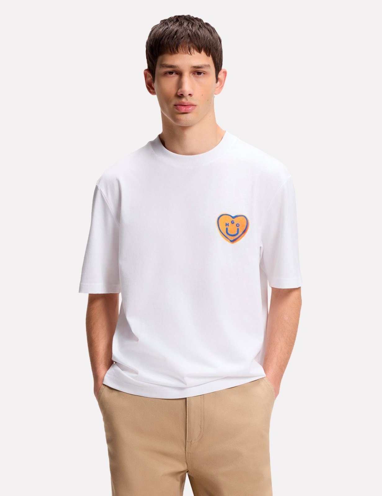 Camiseta Hugo Boss Regular Nalentinio Branca