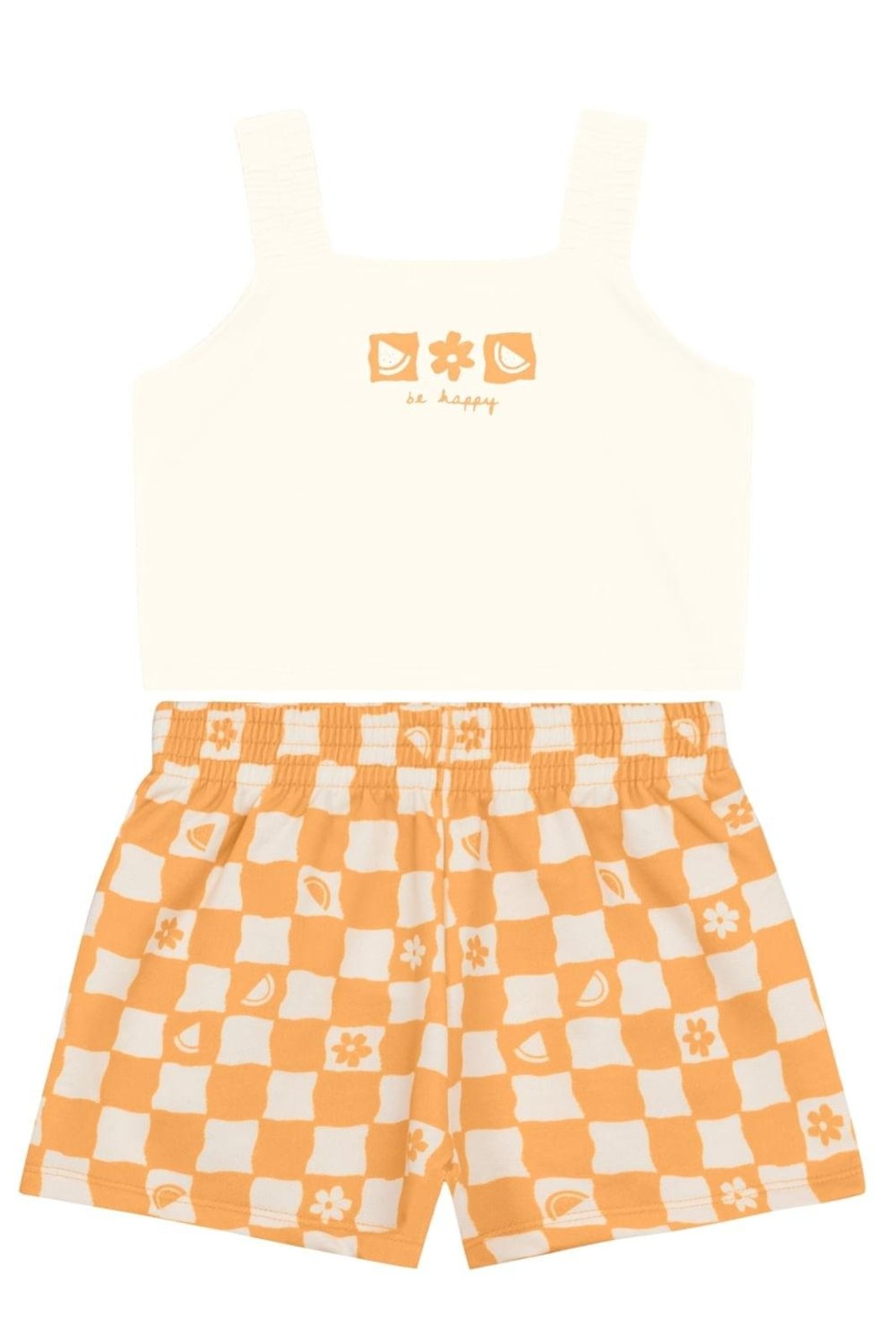 Infantil - Conjunto menina quadriculado Brandili