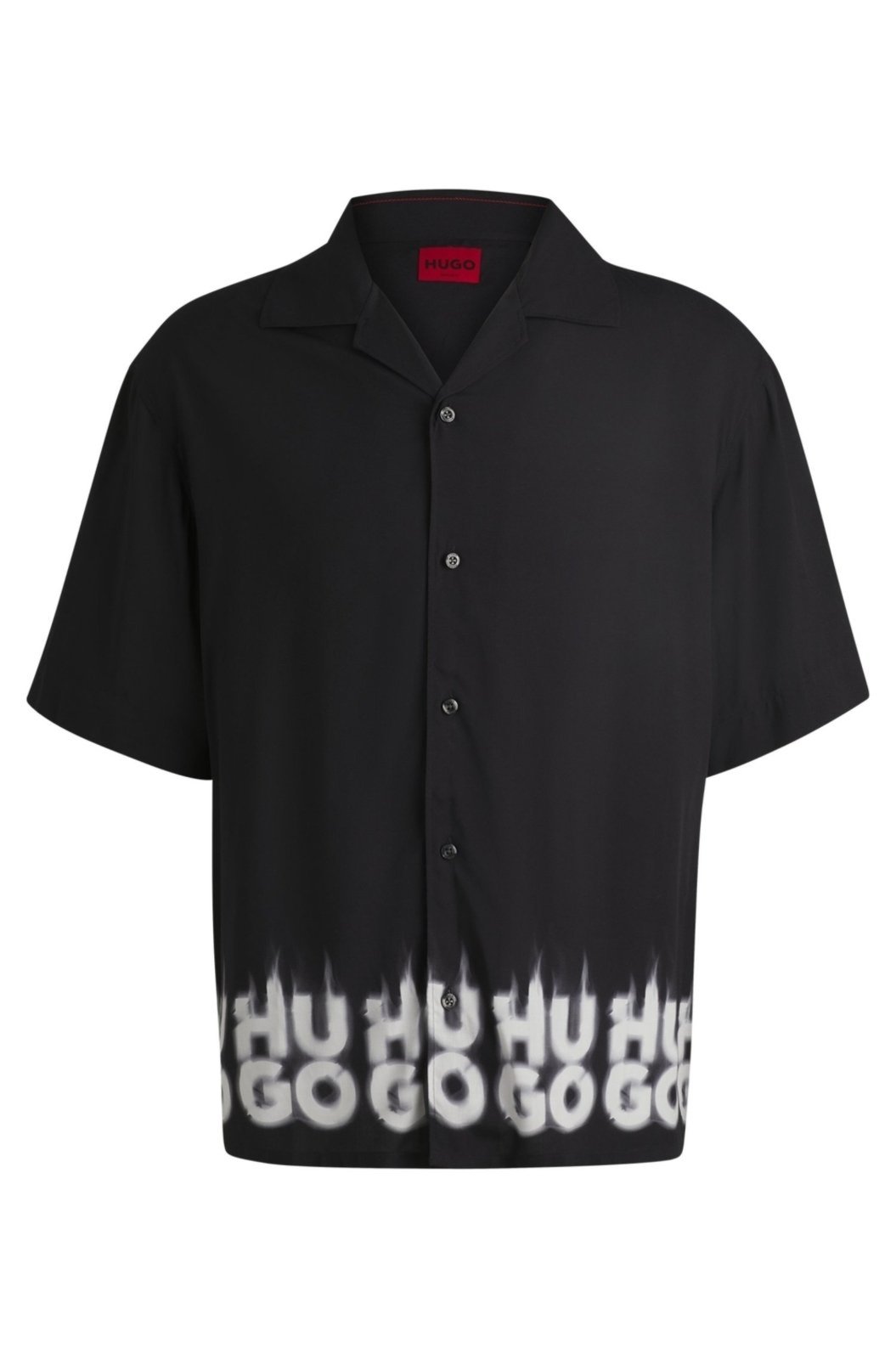 Camisa Oversized Com Logo Fumado Na Bainha Preto – P-S