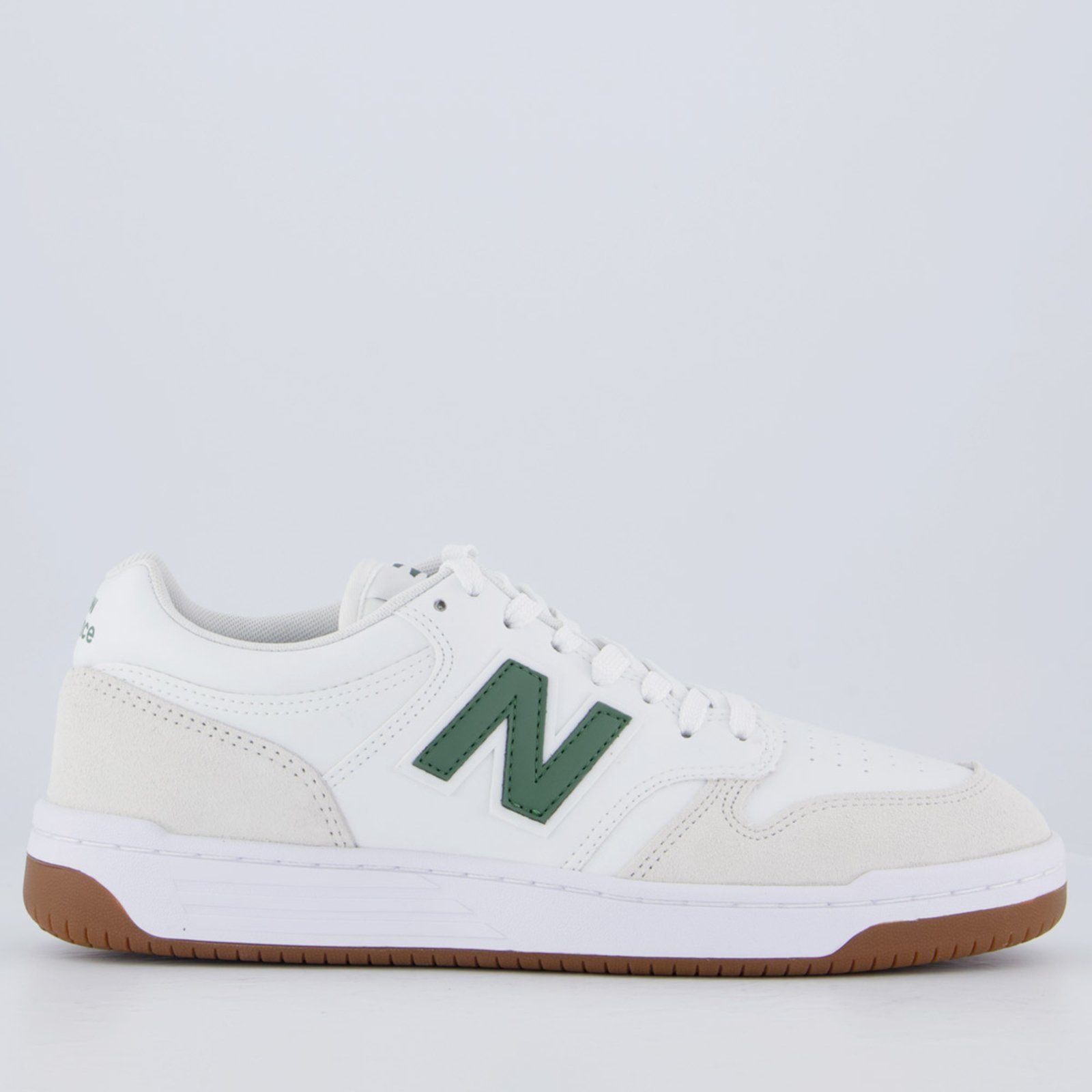 Vista 2 Tênis New Balance 480 Low Feminino Branco e Verde branco verde New Balance branco verde