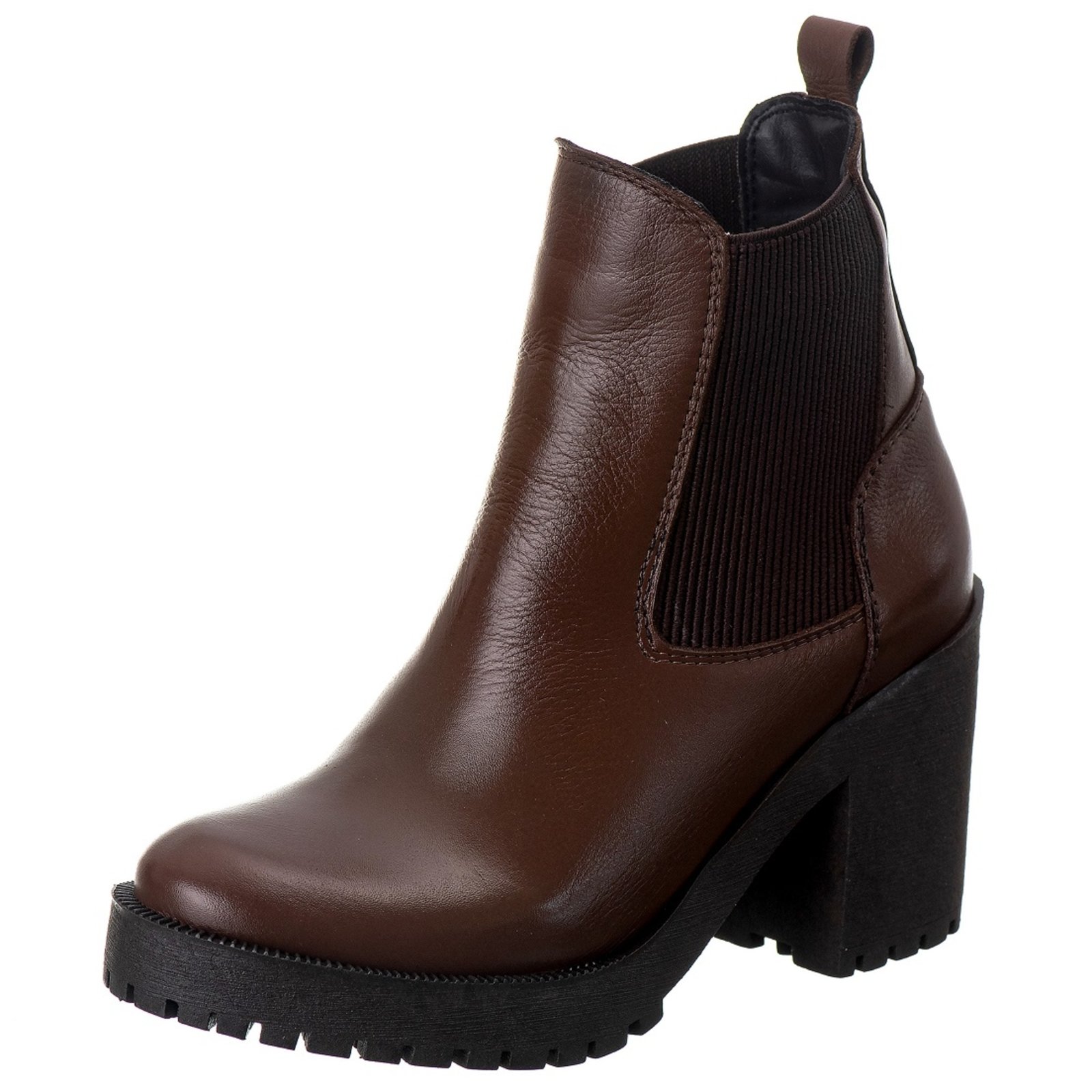 Bota De Couro Feminina Chelsea Chocolate Agnes Veronez