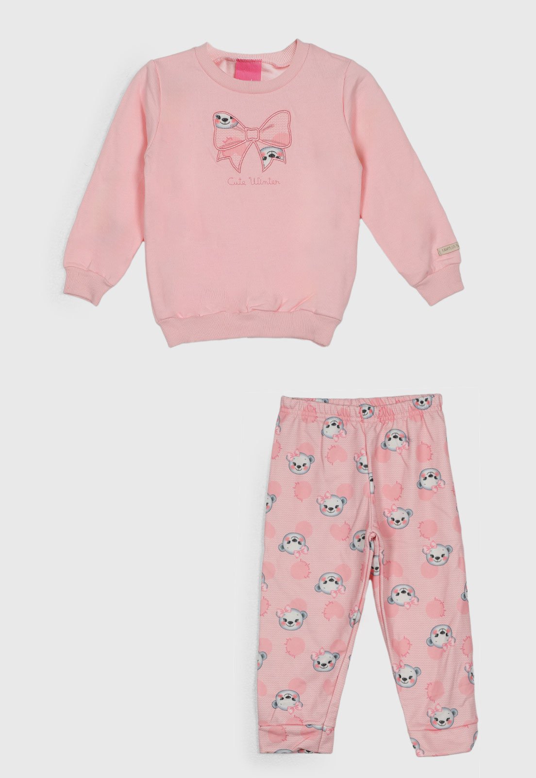 Conjunto Longo Kamylus Laço Rosa