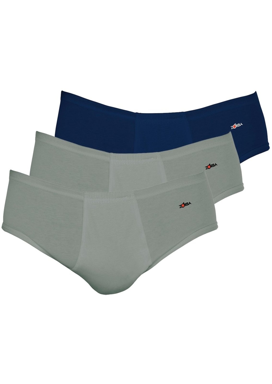 Kit com 3 Cuecas Slip Zorba com Abertura 172 Colorido Azul Marinho GG