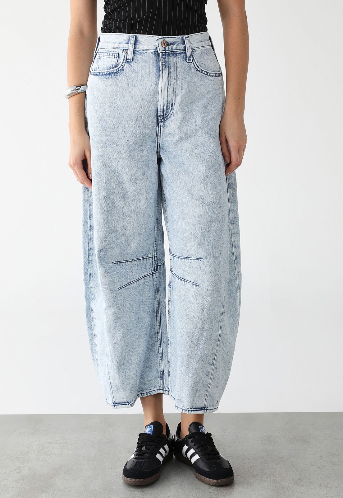 Calça Jeans GAP Barrel Pesponto Azul