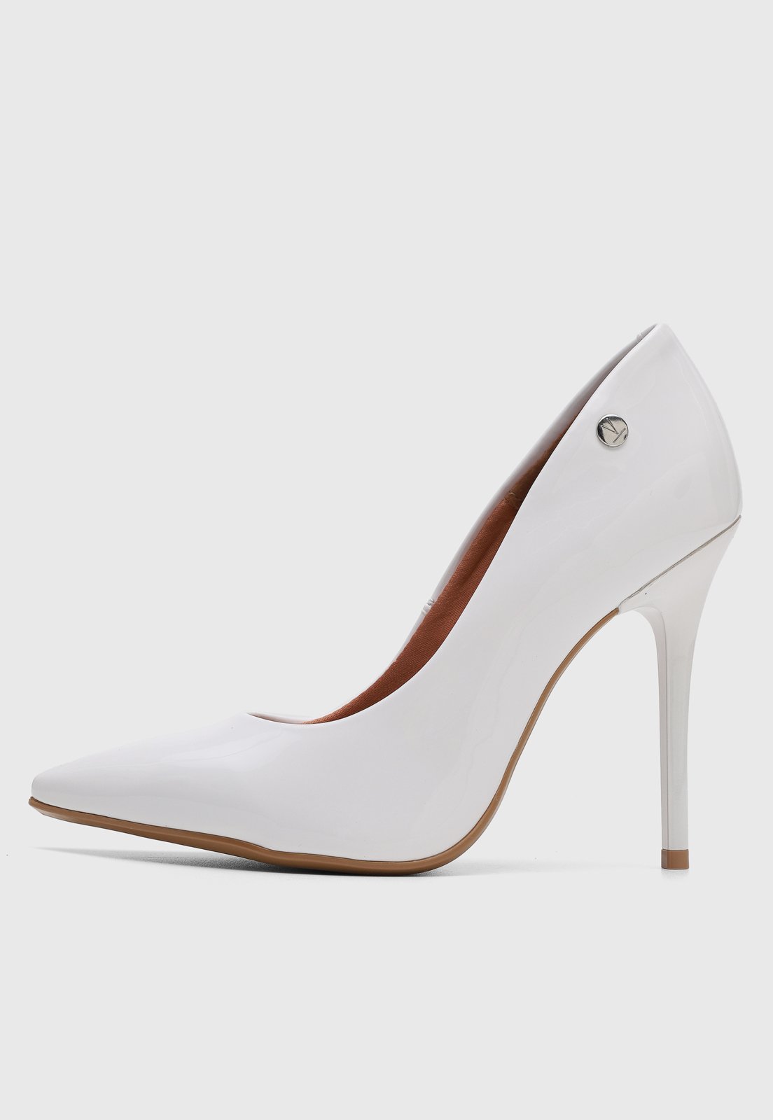 Scarpin Feminino Vizzano Salto Alto Bico Fino Branco