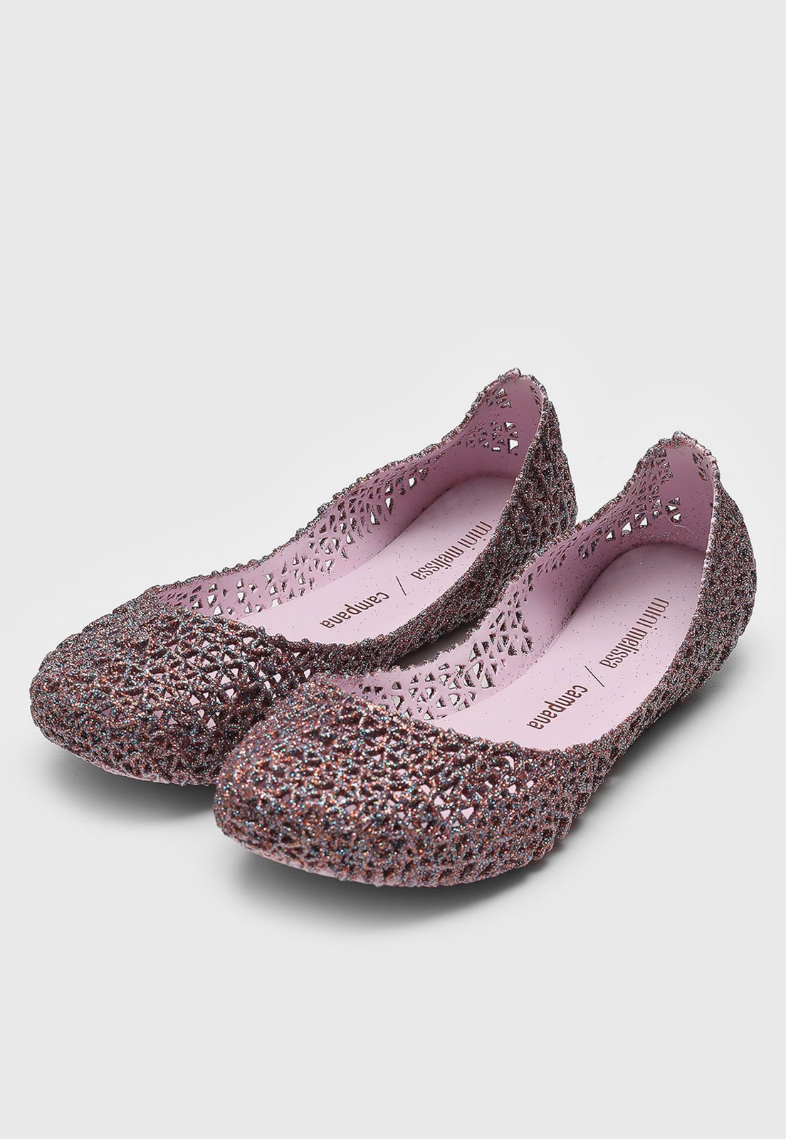 Infantil – Sapatilha Melissa Campana Papel Glitter Rosa