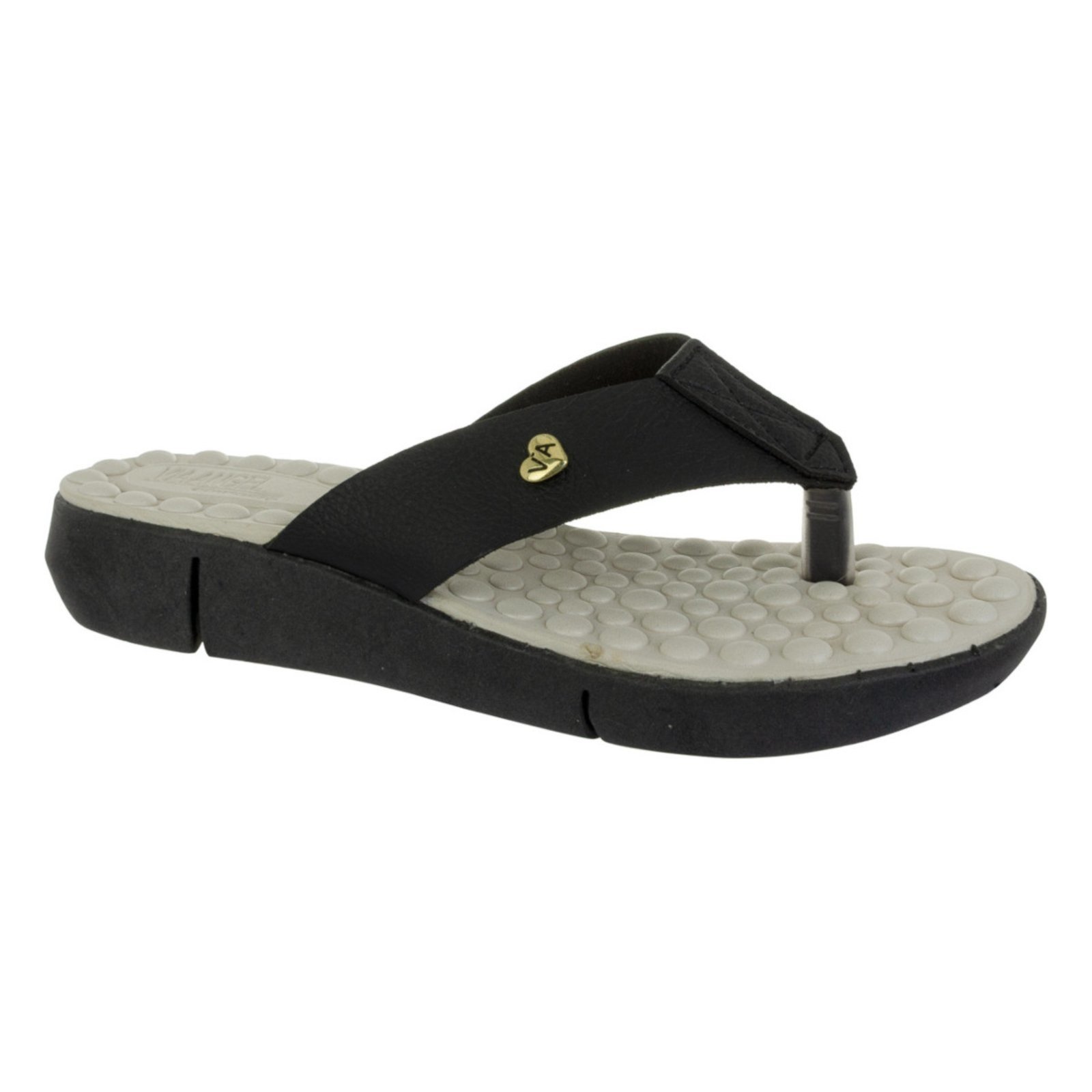 Chinelo Feminino Ultra Conforto Ortopédico Massageador Via Angel 56.01 Preto