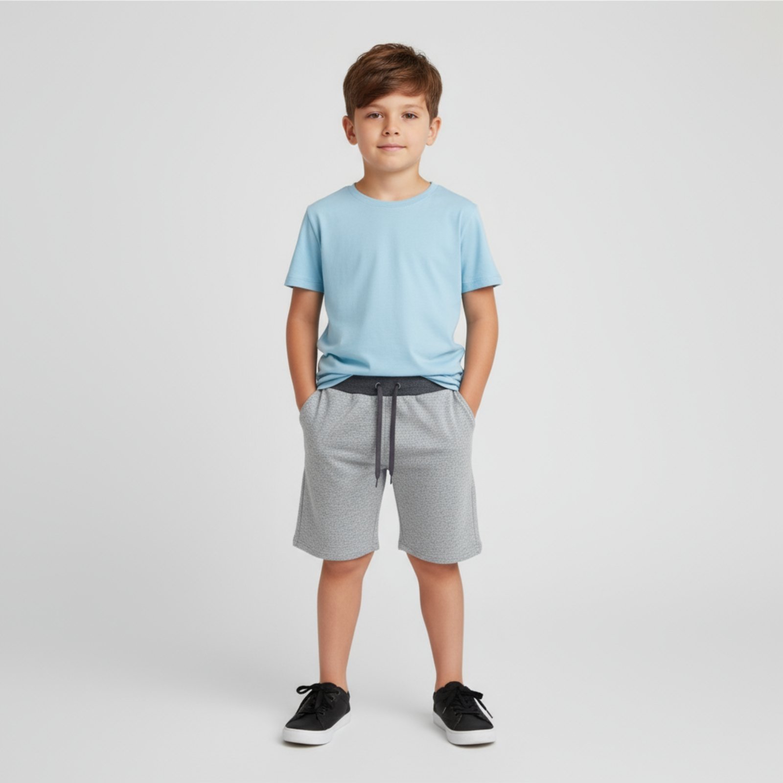 Infantil - Bermuda Moletinho Masculina Cinza Grafite Aliarthe