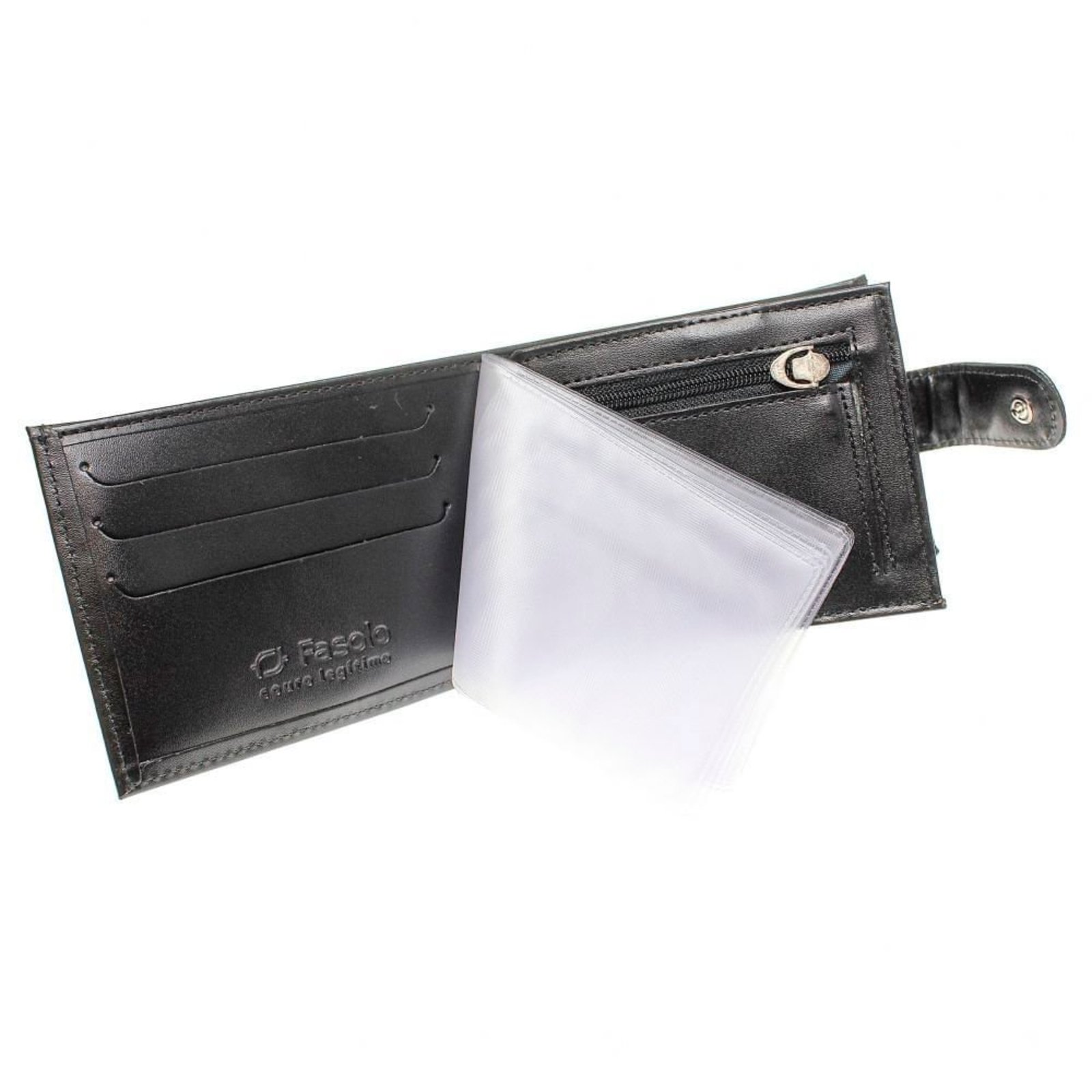 Vista 3 Carteira Masculina em Couro Fasolo H011143 preto Fasolo preto