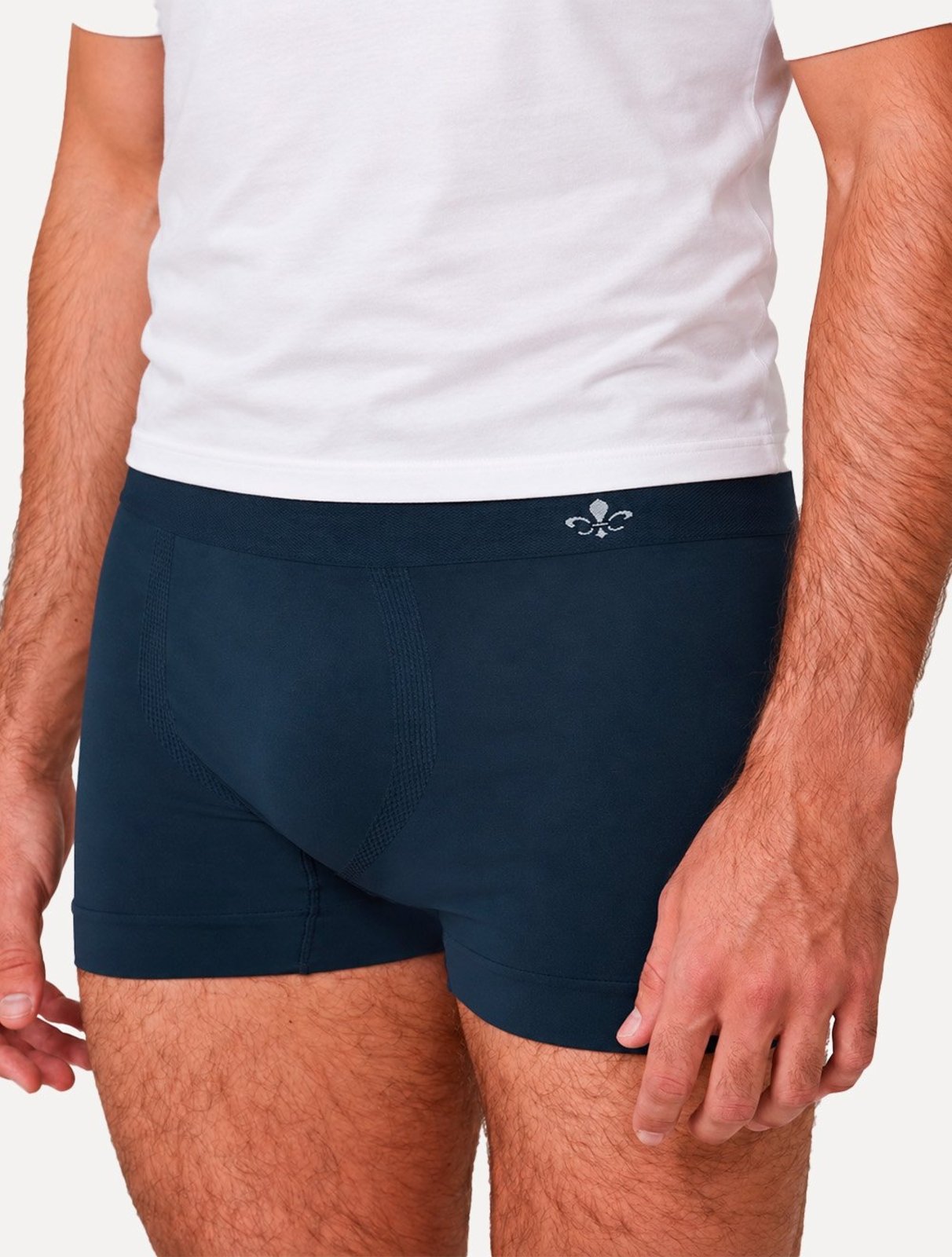 Cueca Dudalina Boxer Seamless Logo Azul Escuro