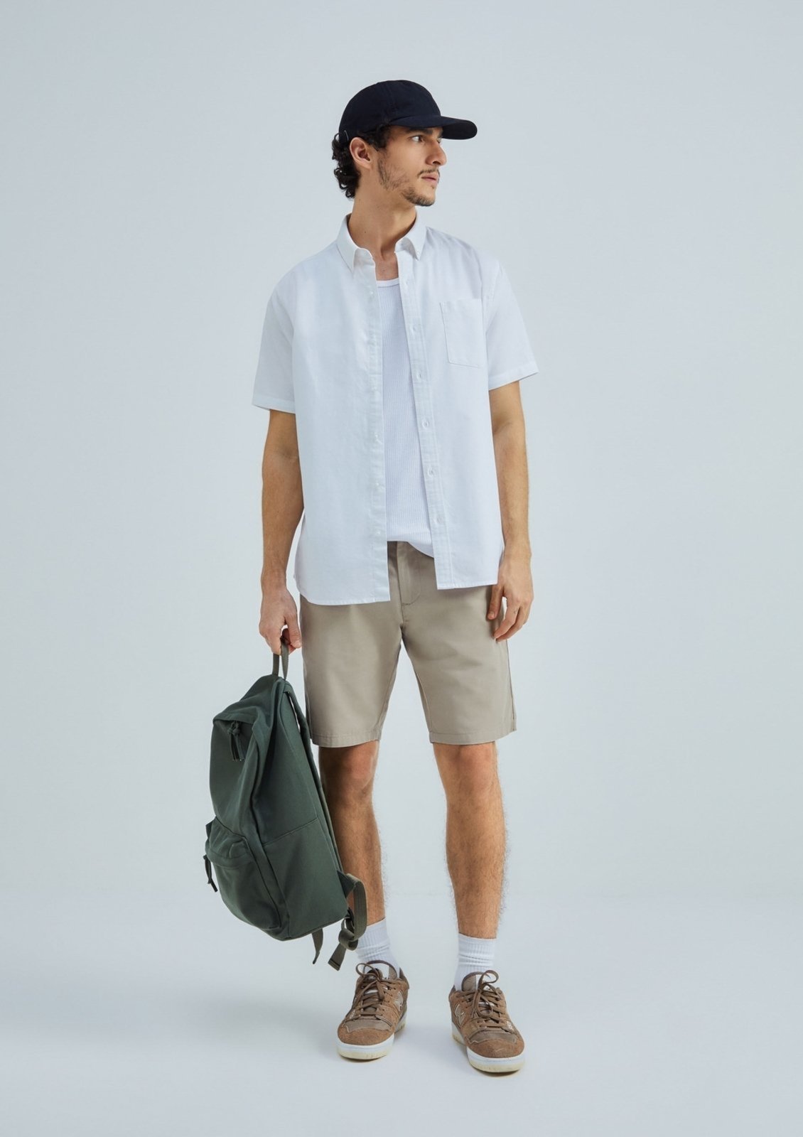Camisa Masculina Manga Curta Com Bolso