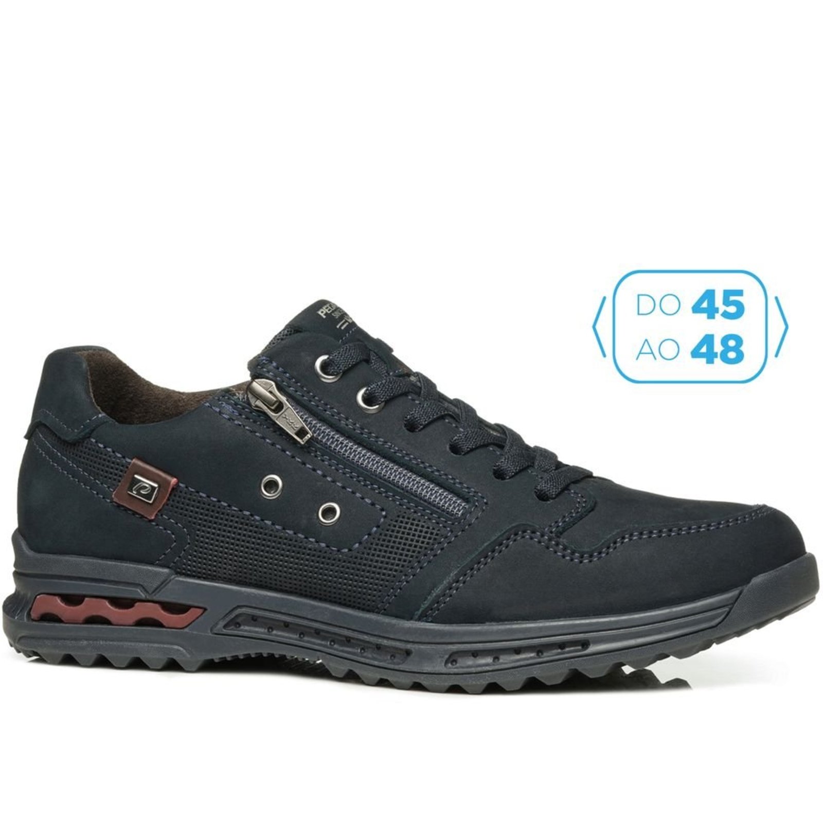 Sapatênis Pegada Masculino Plus Size em Couro Marinho 511801-06 Sapatenis Pegada Masculino Plus Size em Couro Marinho 511801-06 48