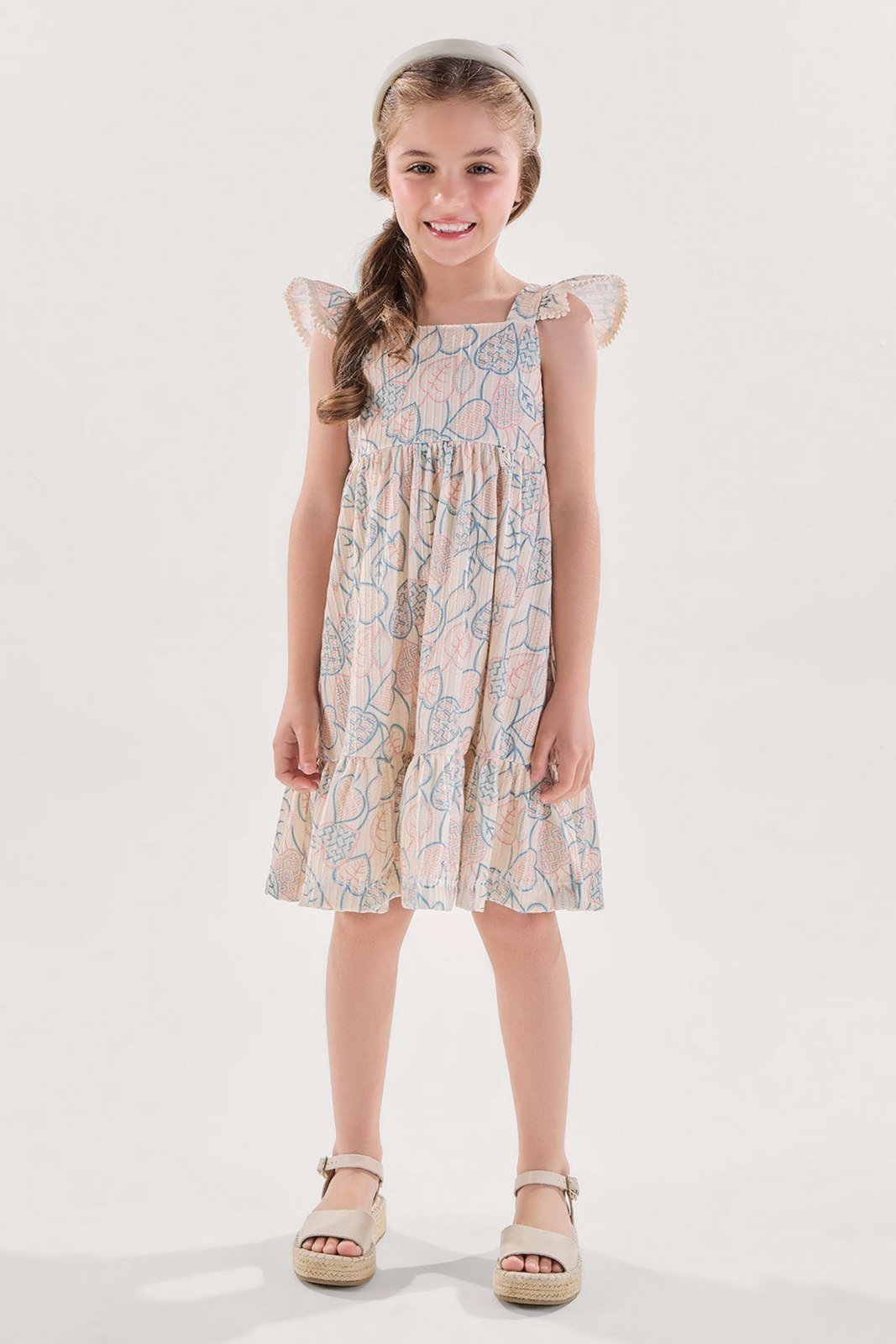 Infantil - Vestido Midi Azul com Brilho e Abertura nas Costas