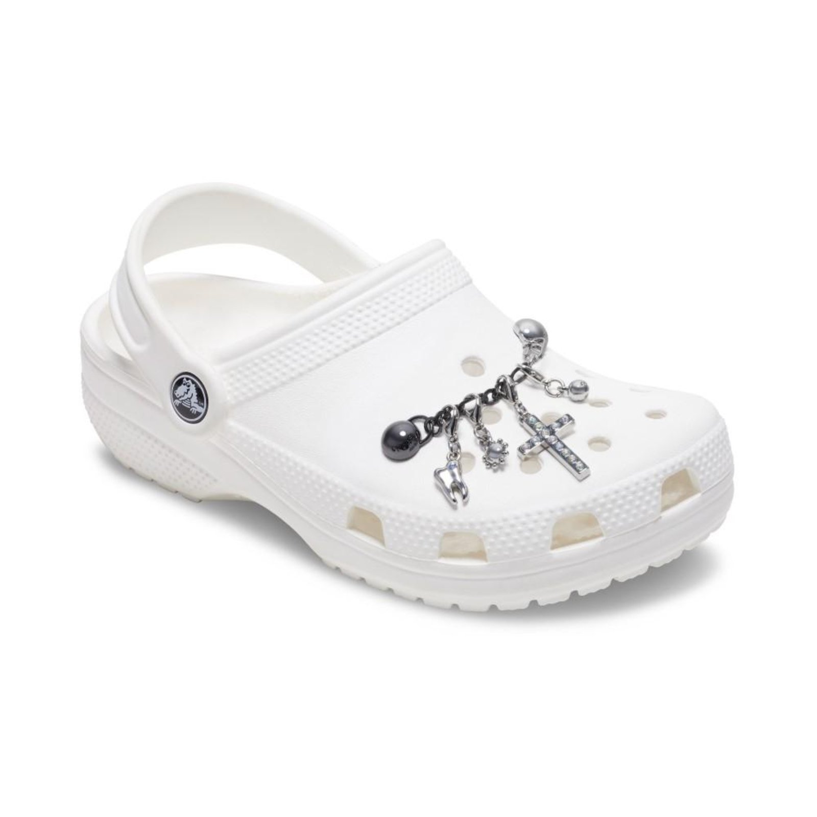 Vista 3 Infantil - Jibbitz™ Corrente de Charms Prata Crocs branco