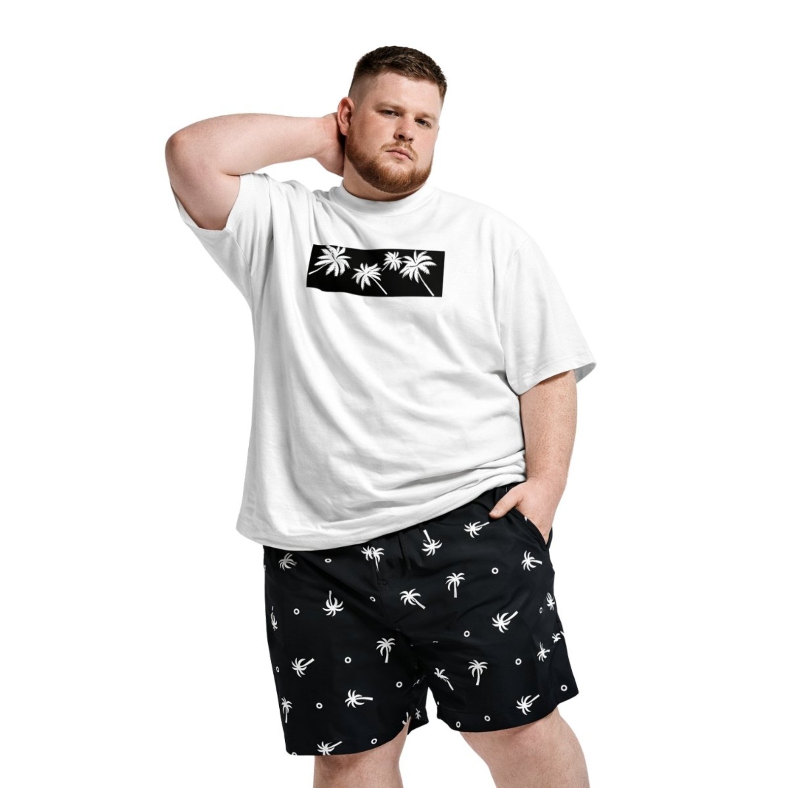 Conjunto Masculino Plus Size Camiseta Algodão + Short Tactel