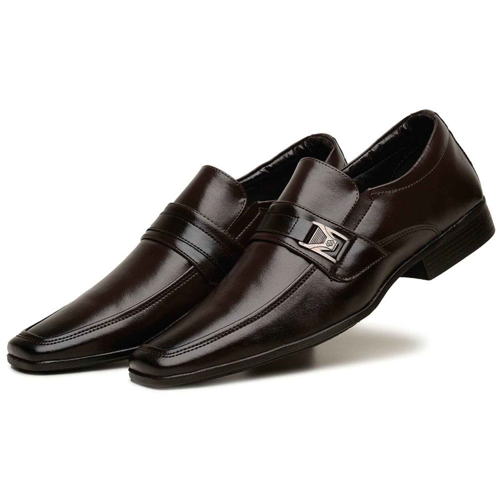 Sapato Social Masculino Ortopédico Clássico Confortável Elegande Café
