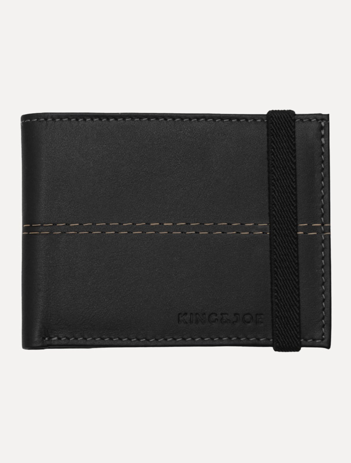 Carteira King & Joe Masculina Elástico Pesponto Preto