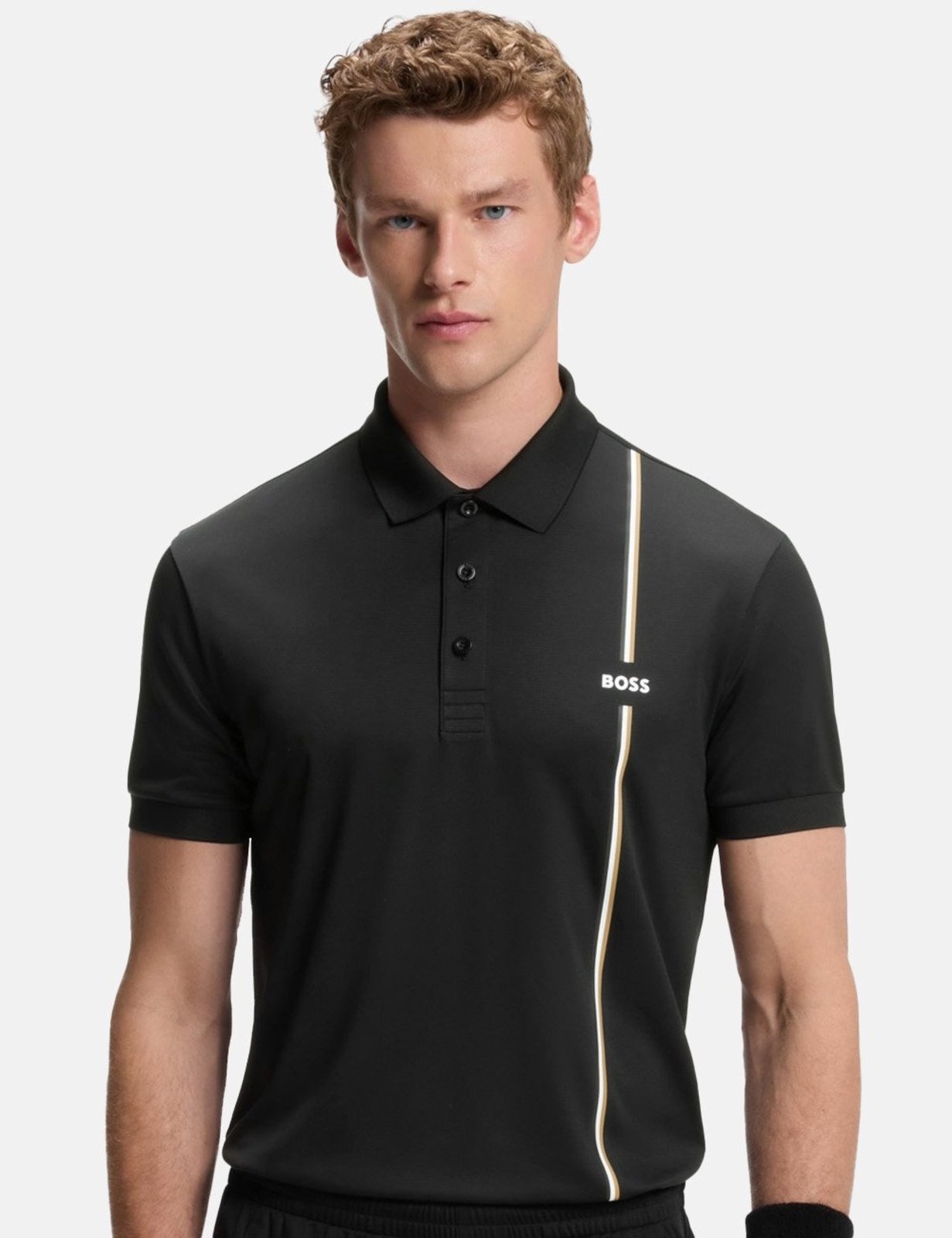 Polo Hugo Boss Masculina Slim Fit PL-TOC Game 3 Preta