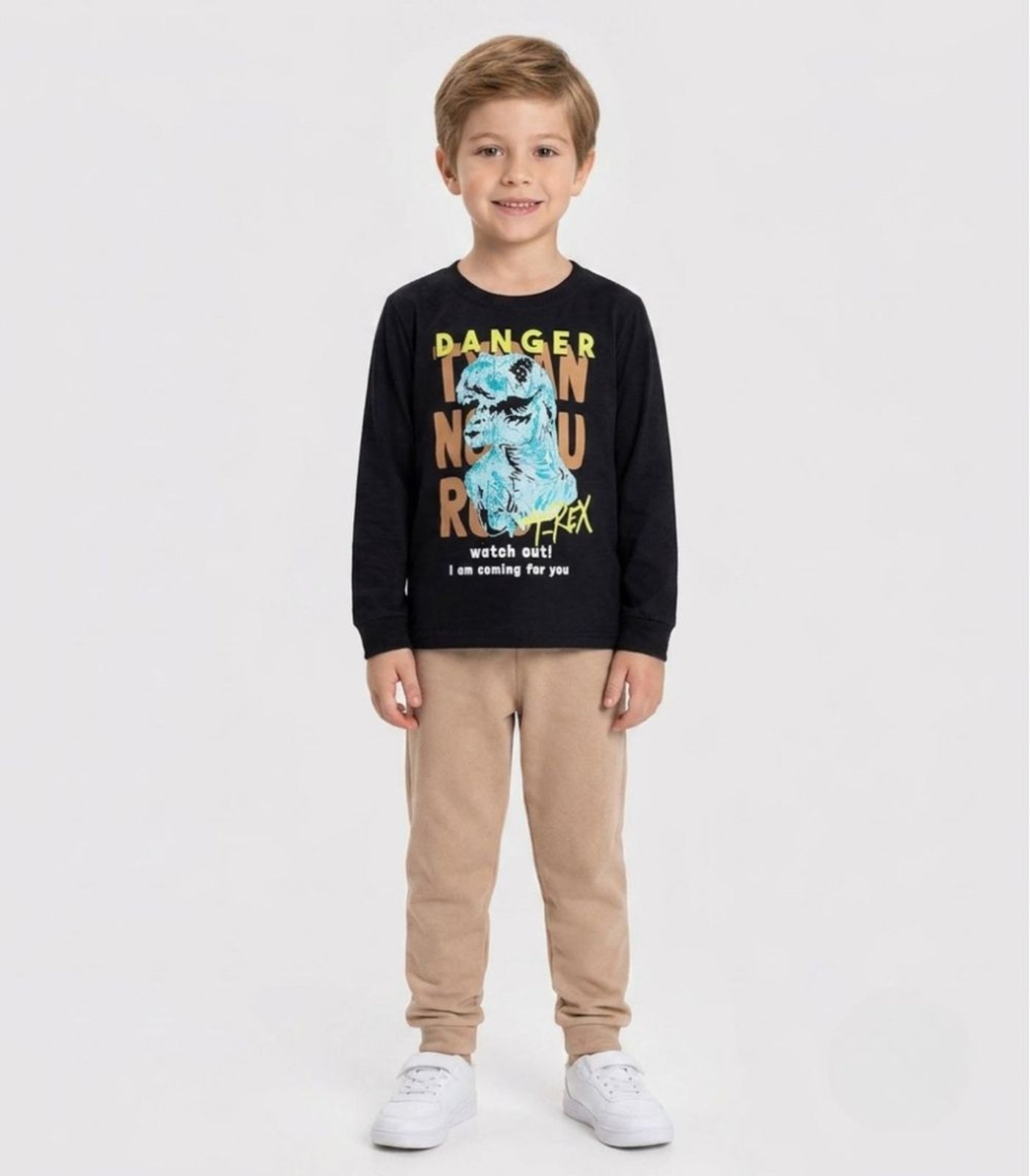 Infantil - Conjunto Menino Blusa Longa E Calça Kappes Preto