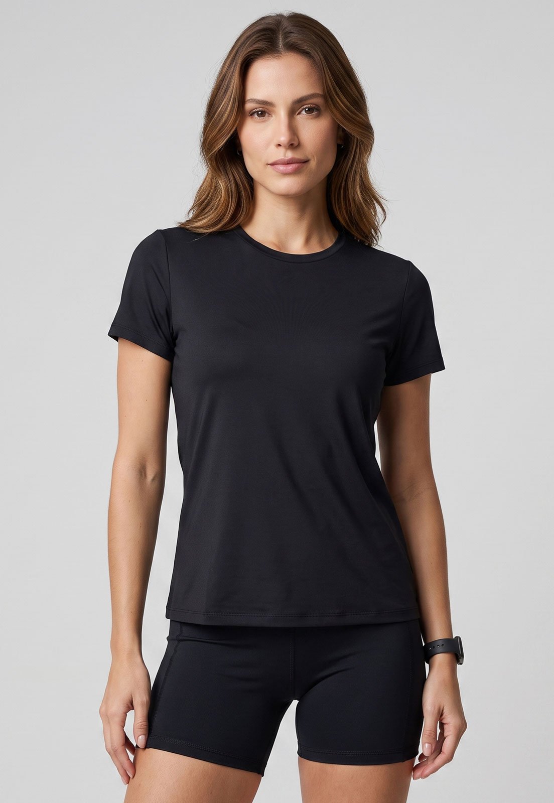 Camiseta Feminina HERING SPORTS Gola Redonda Preta