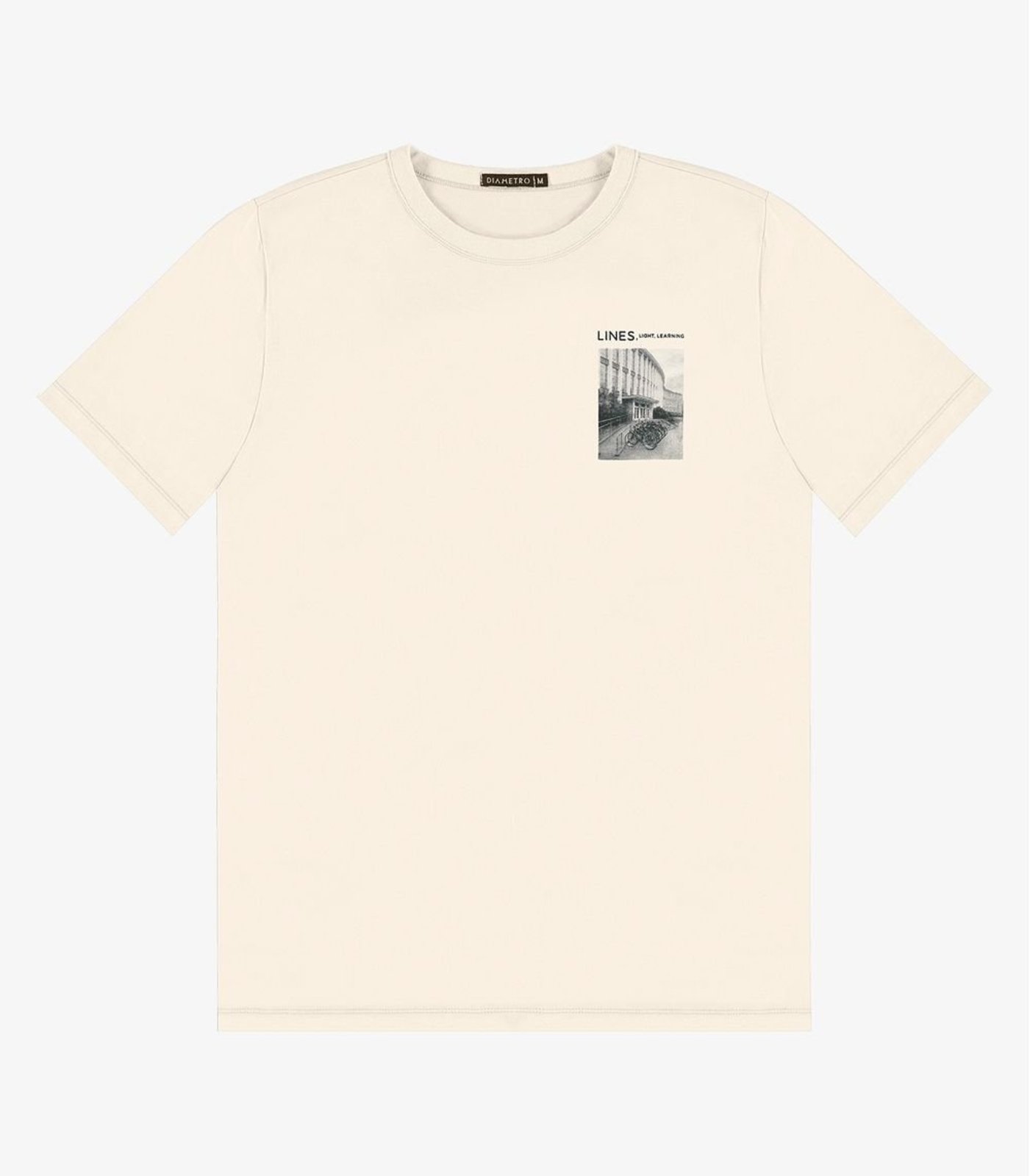Camiseta Masculina em Meia Malha Diametro Bege