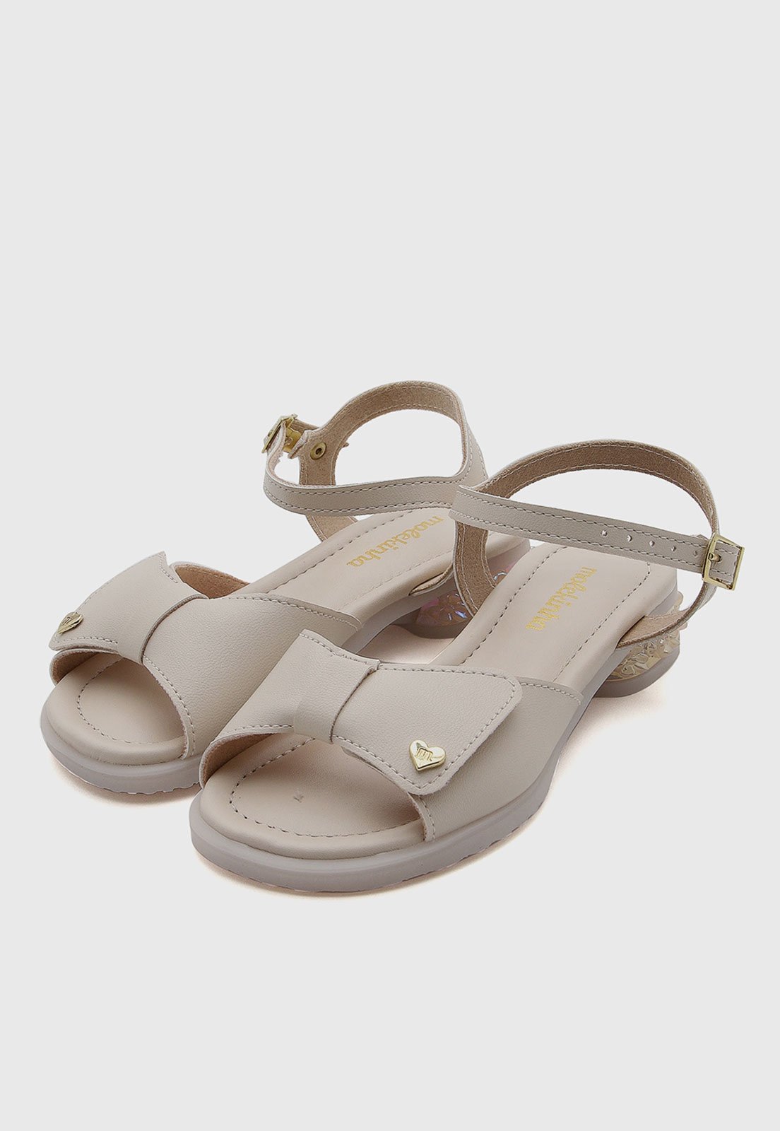 Infantil - Sandália Molekinha Detalhe Coração Off White