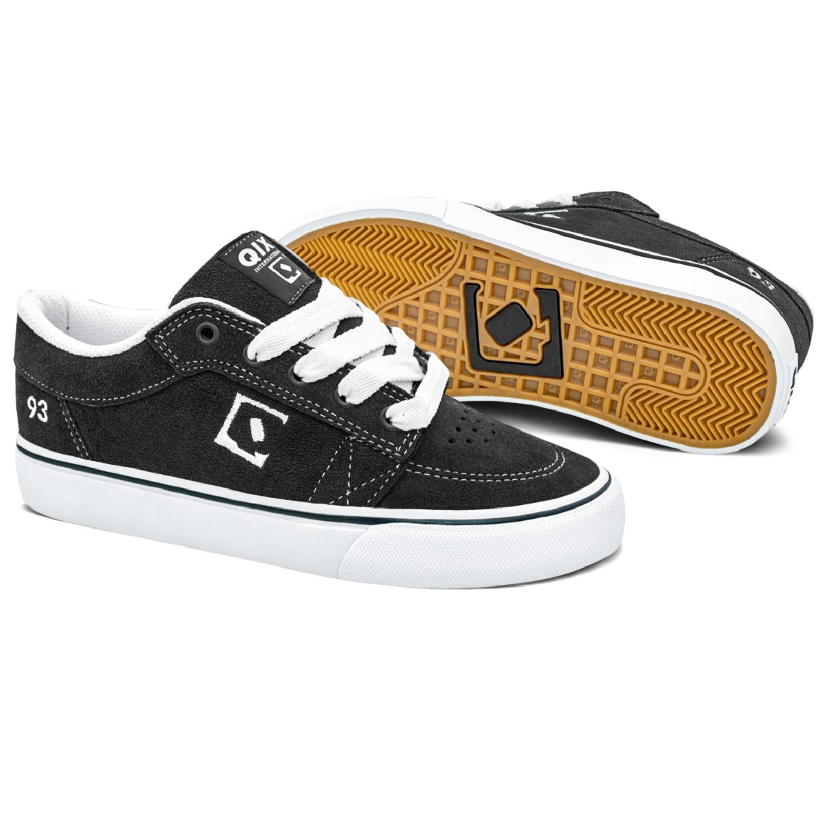 Vista 3 Tênis Qix 93 Ninety Three Unissex Branco preto Qix preto
