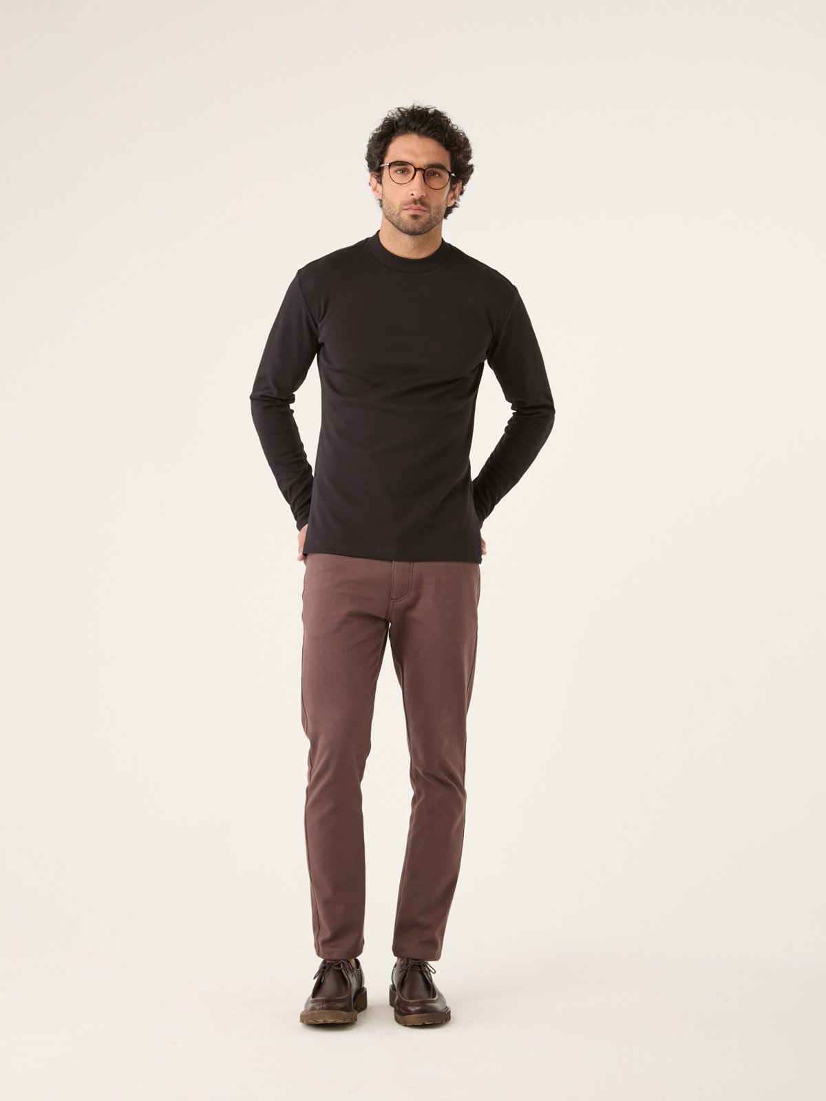 Camiseta Premium Gola Alta ML Preto