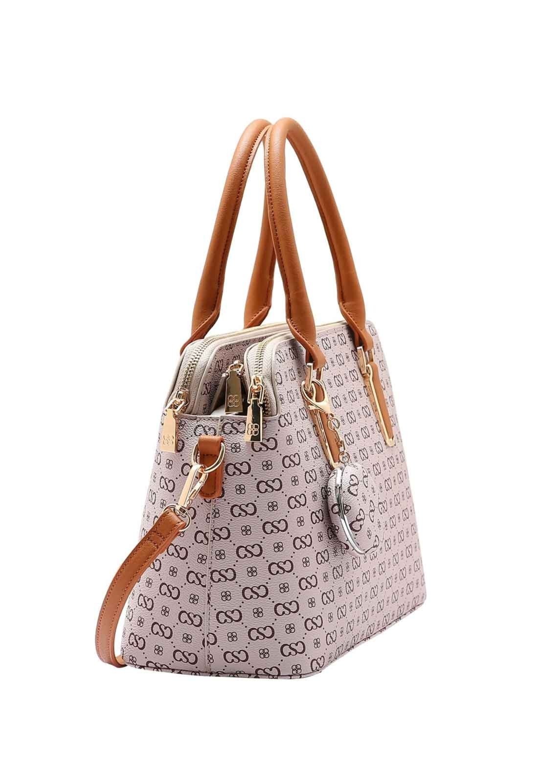 Vista 3 Bolsa Feminina Chenson Original Elegance Luxo Mão 3485080 bege Chenson bege