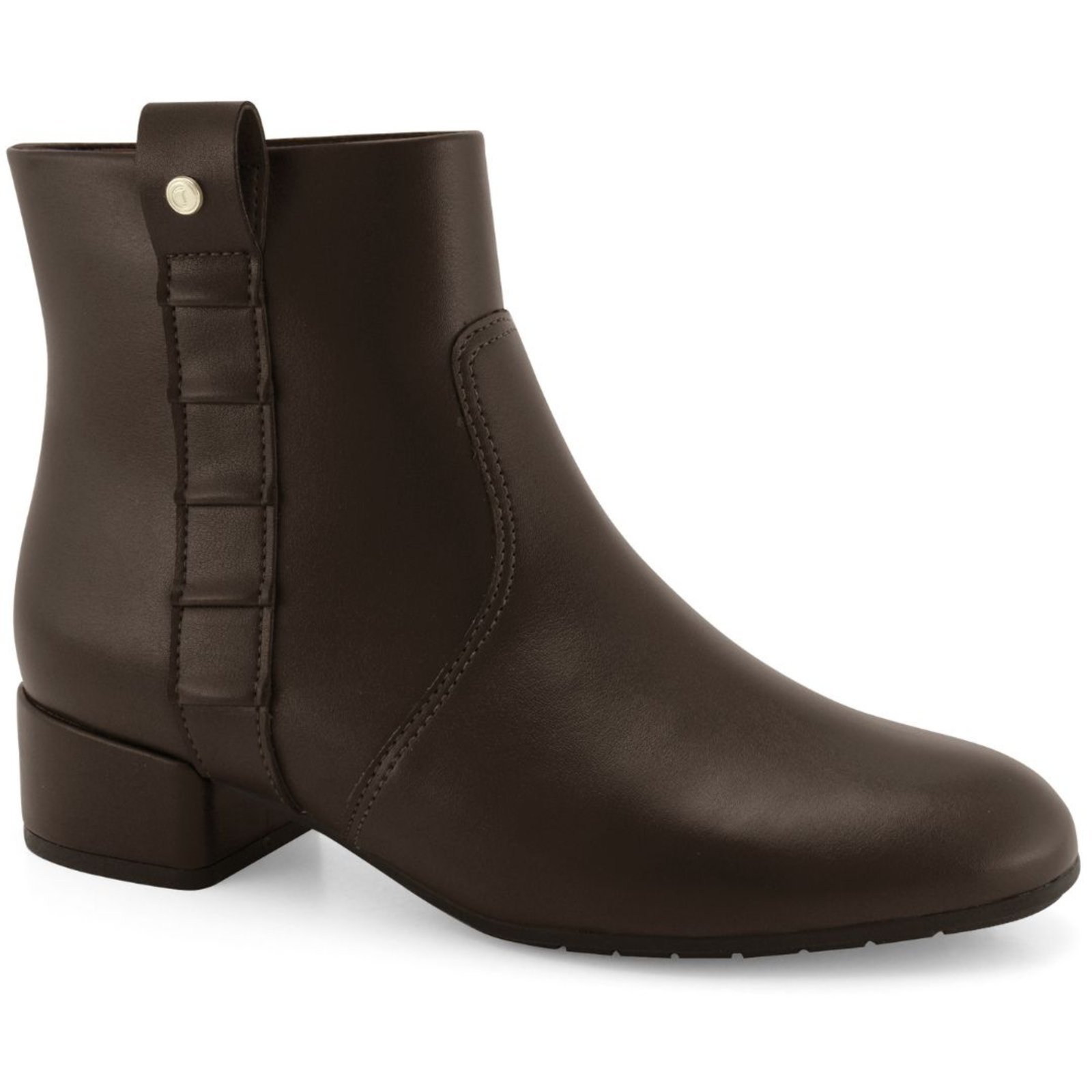 Bota Feminina Cano Curto Café Comfortflex 2597302-1