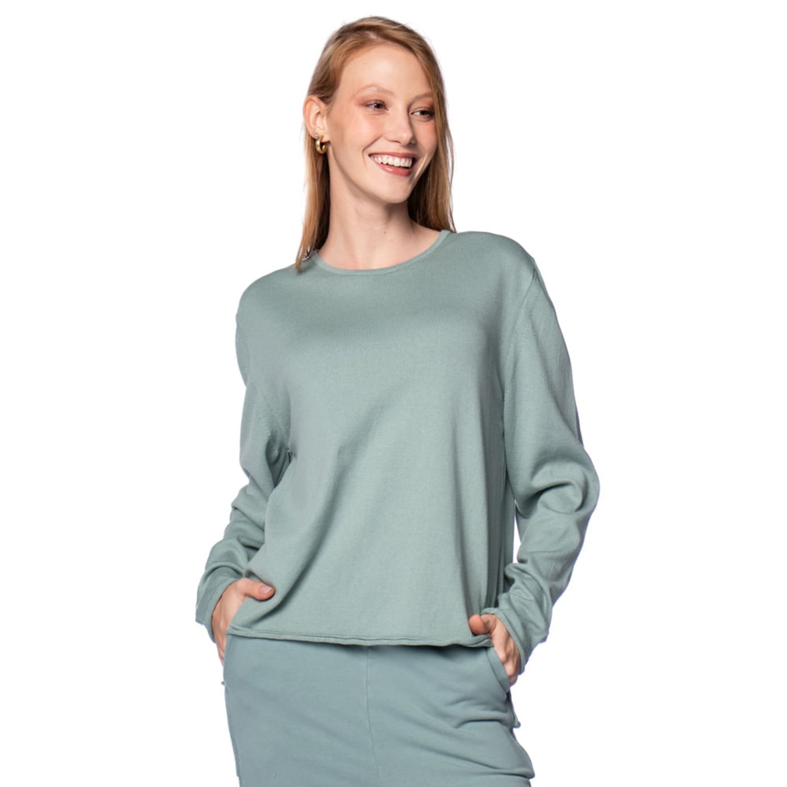 Blusa Feminina Biamar Mullet Algodão Verde
