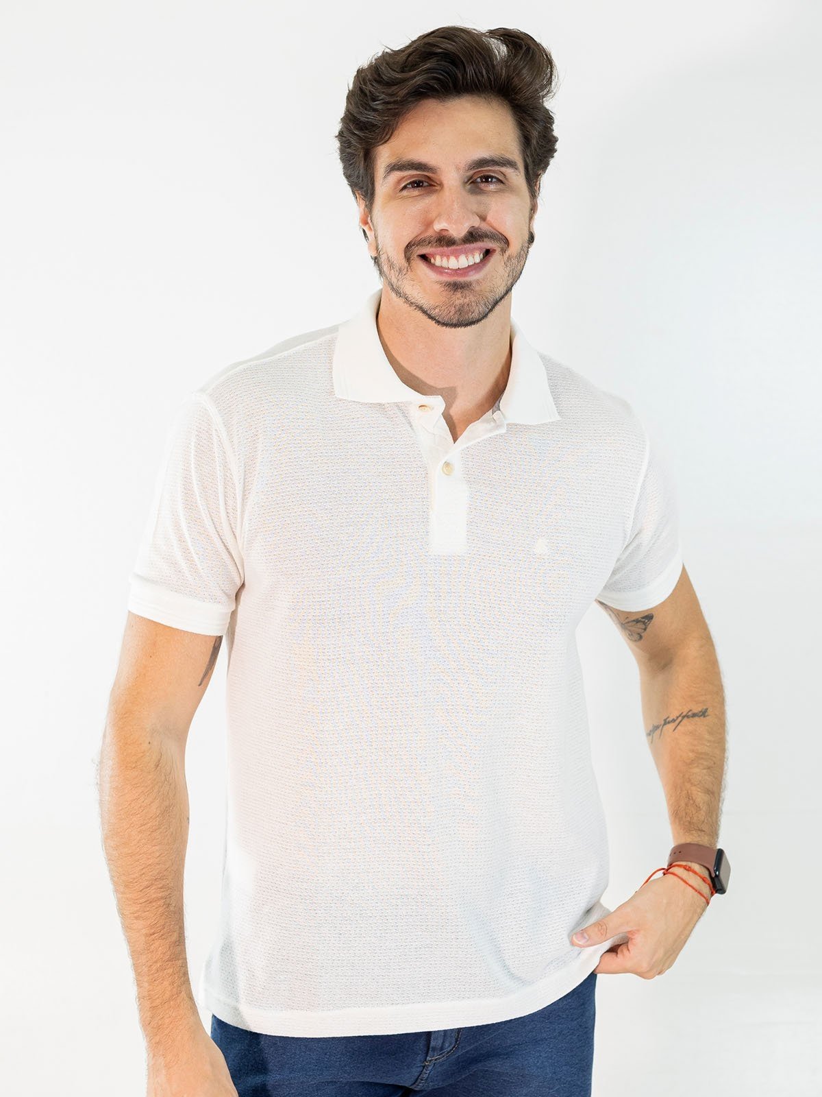 Camisa Polo Masculina Texturizada Algodão Anticorpus