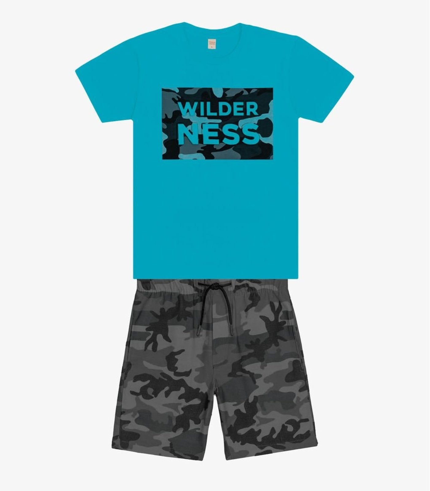 Infantil - Conjunto Camiseta Com Bermuda Trick Nick Azul