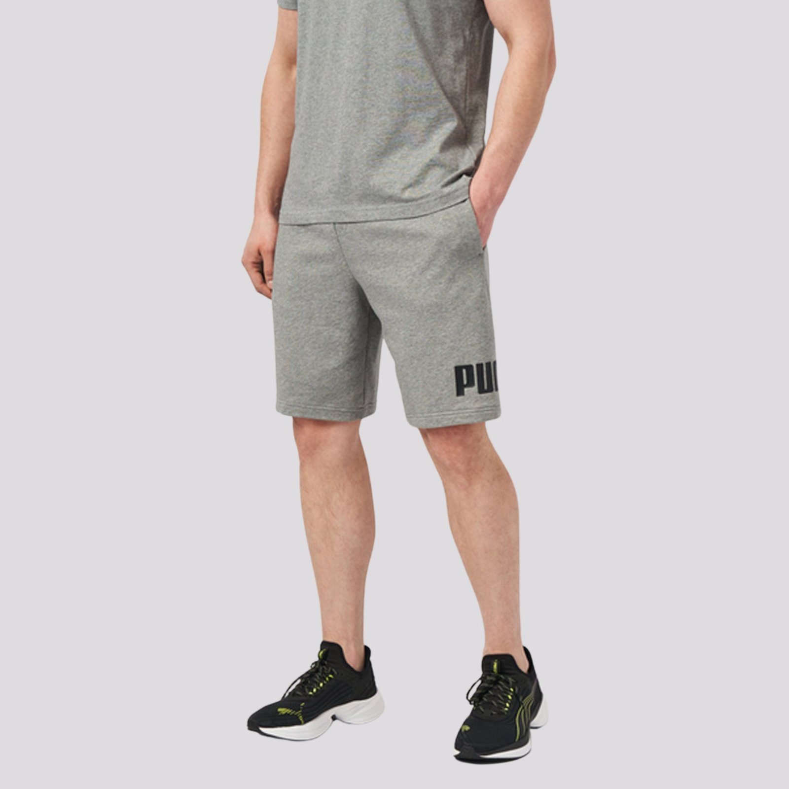 Vista 2 Bermuda Puma ESS Big NO. 1 Logo cinza Puma cinza