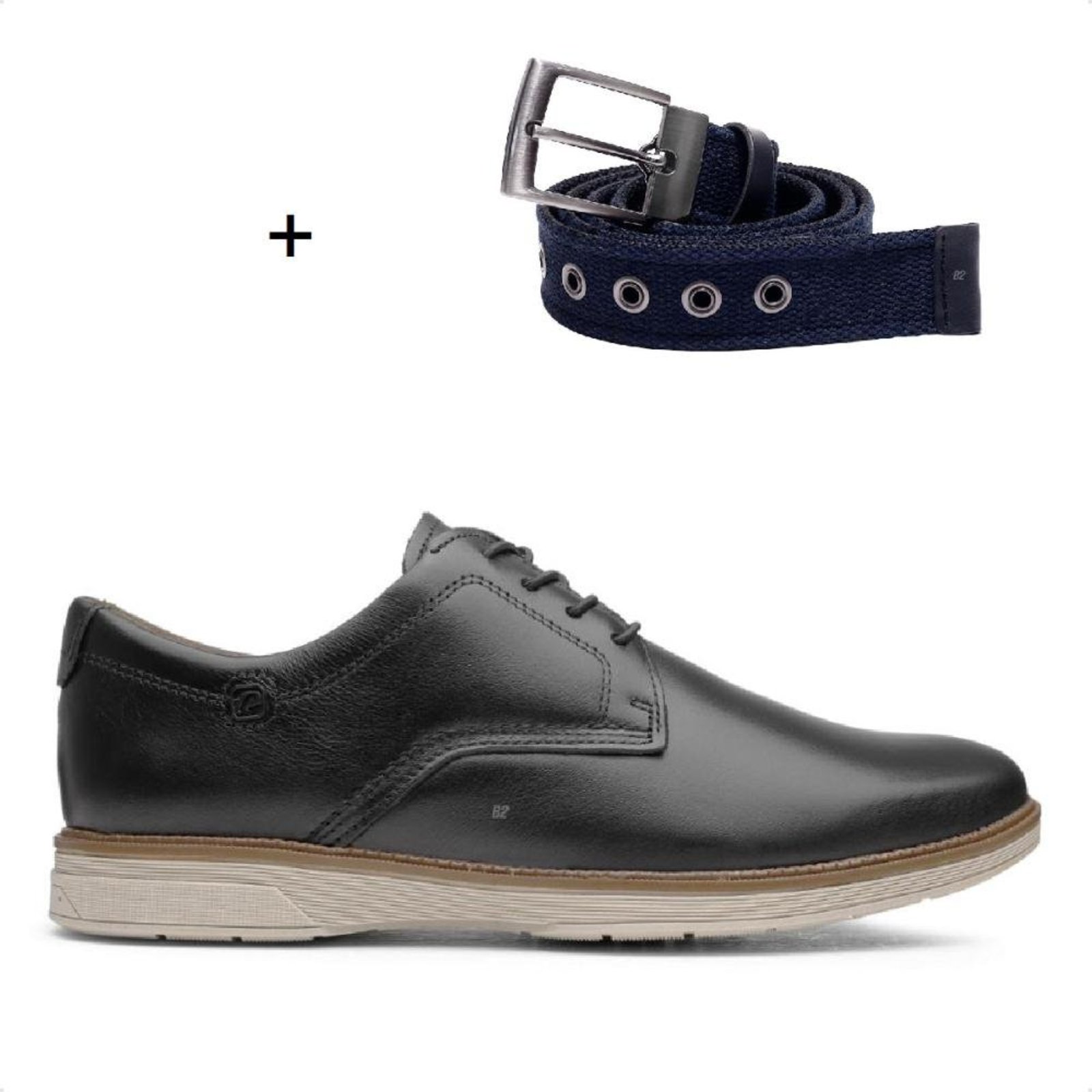 Sapato Pegada Cardiff Casual Masculino + Cinto Dupla Face Fivela Preto