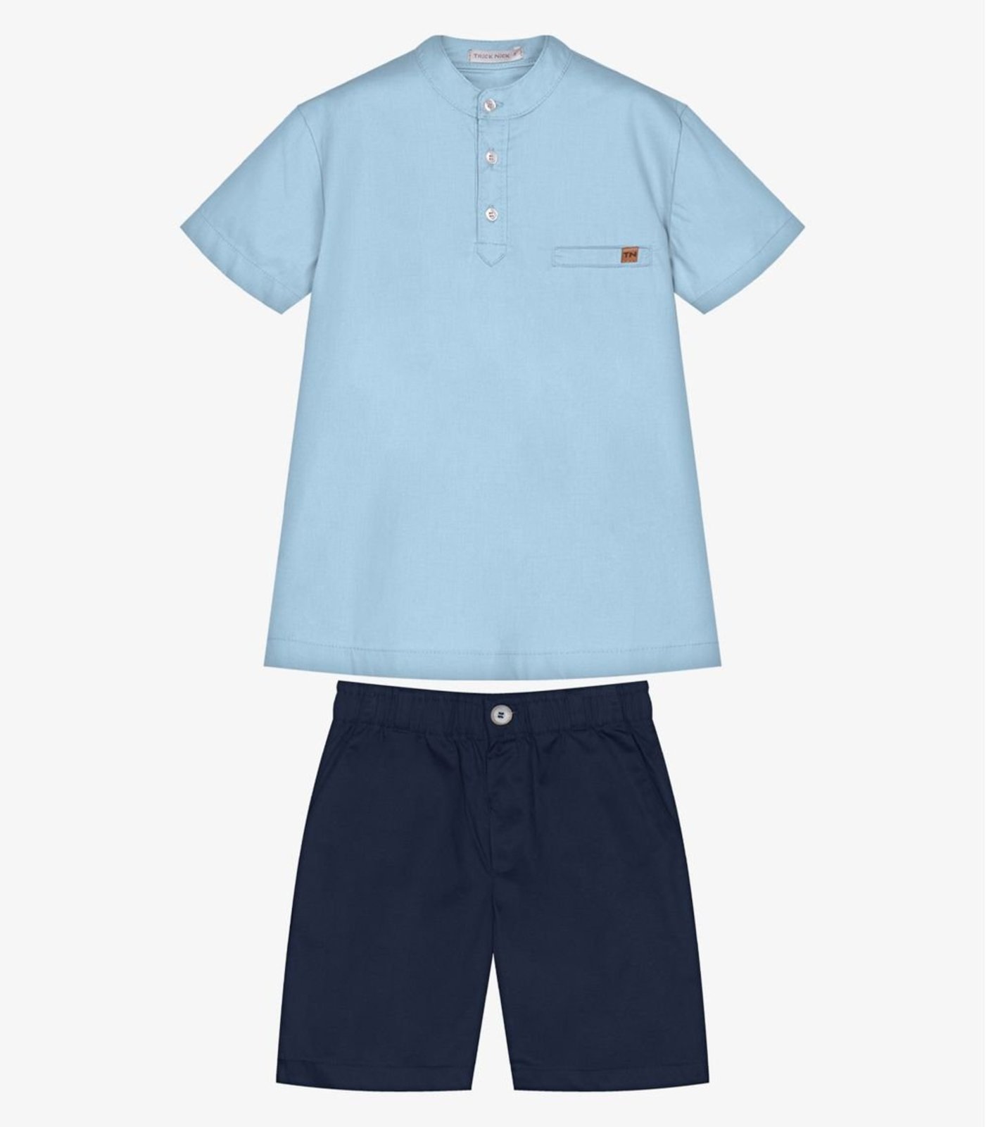 Infantil - Conjunto Camisa Com Bermuda Trick Nick Azul