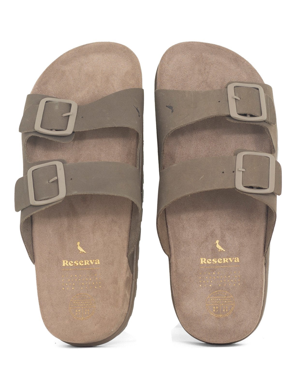 Sandália Masculina Reserva Go Casual Francisco Nobuck Confortável Solado Chinelo Bege Croche