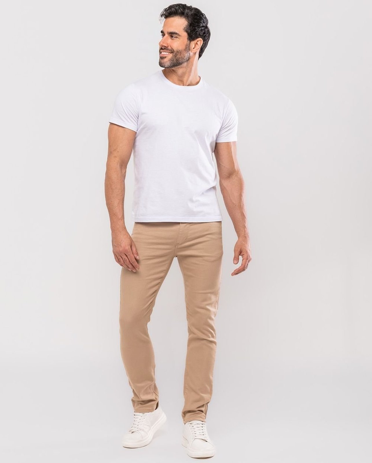 Calça Sarja Masc Slim Fit 24876 Caqui Consciência