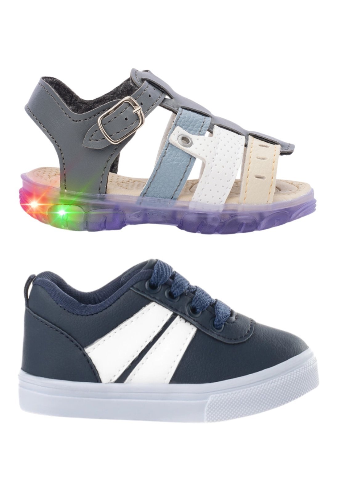 Infantil – Combo Tenis Casual + Sandalia LED Menino Funfy 2311A Azul