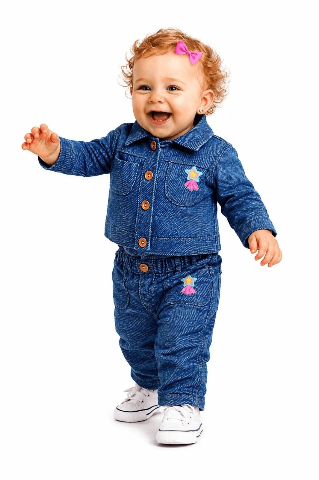 Infantil - Casaco Menina Castelo das Índias Alphabeto Azul