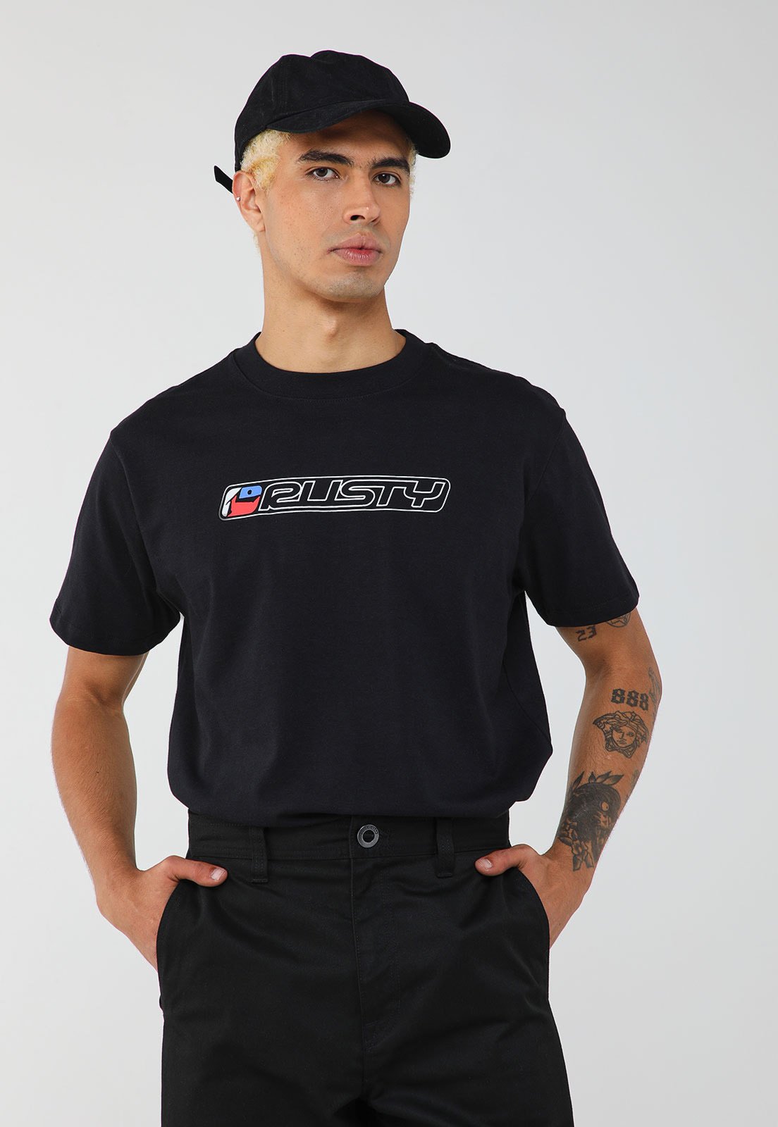 Camiseta Masculina Rusty ESP Deep End Preta
