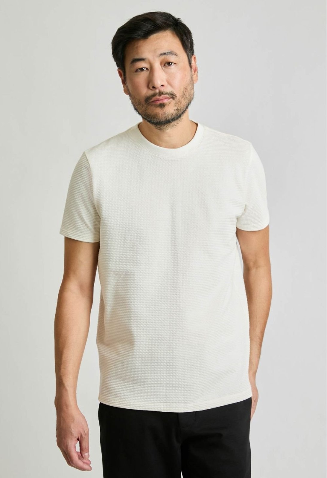 Camiseta Docthos Slim Manga Curta Texturizada 001 Branco Gg