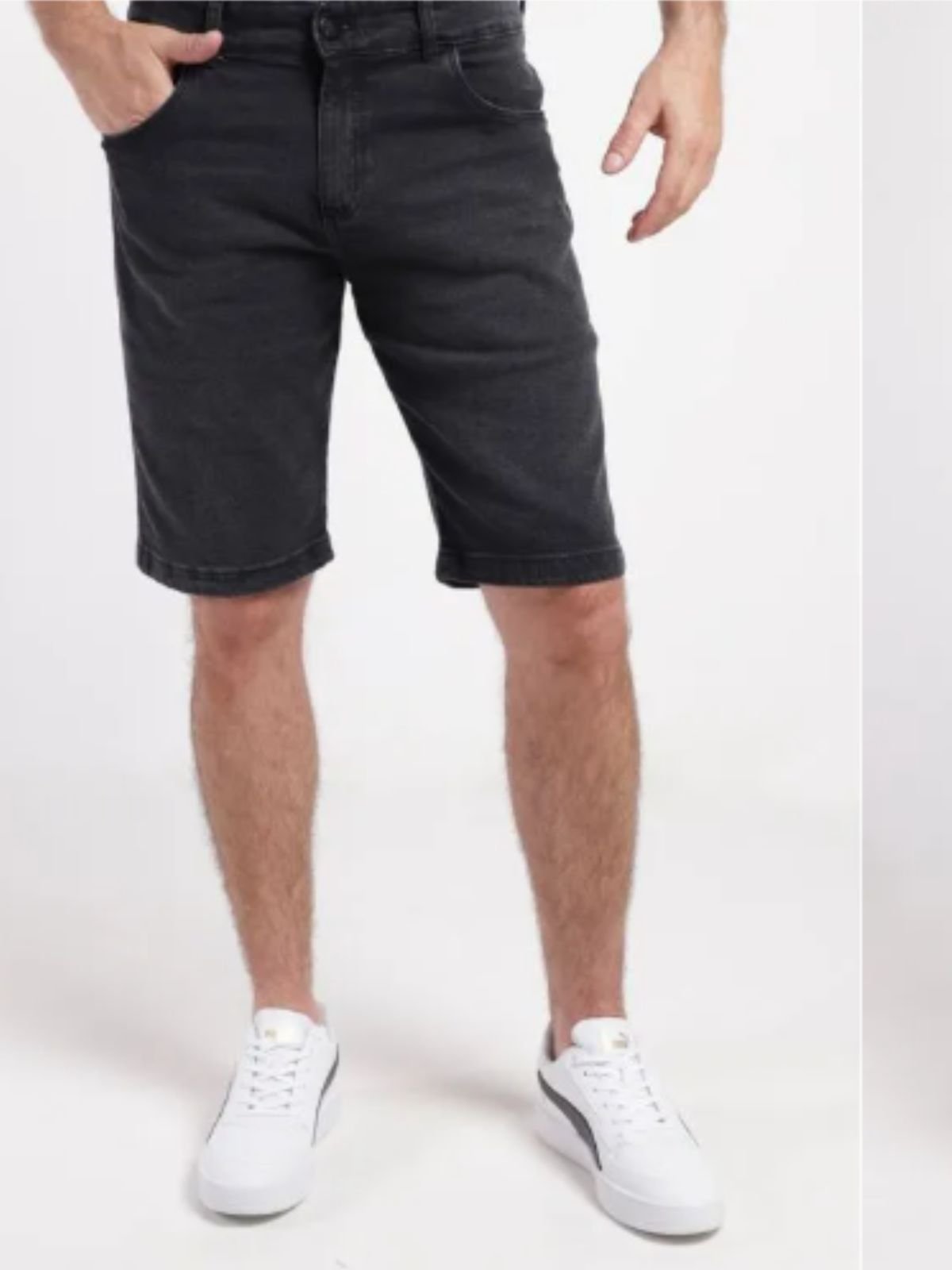 Bermuda Jeans Masculina Unak Premium Original Aruba Preta Preto B