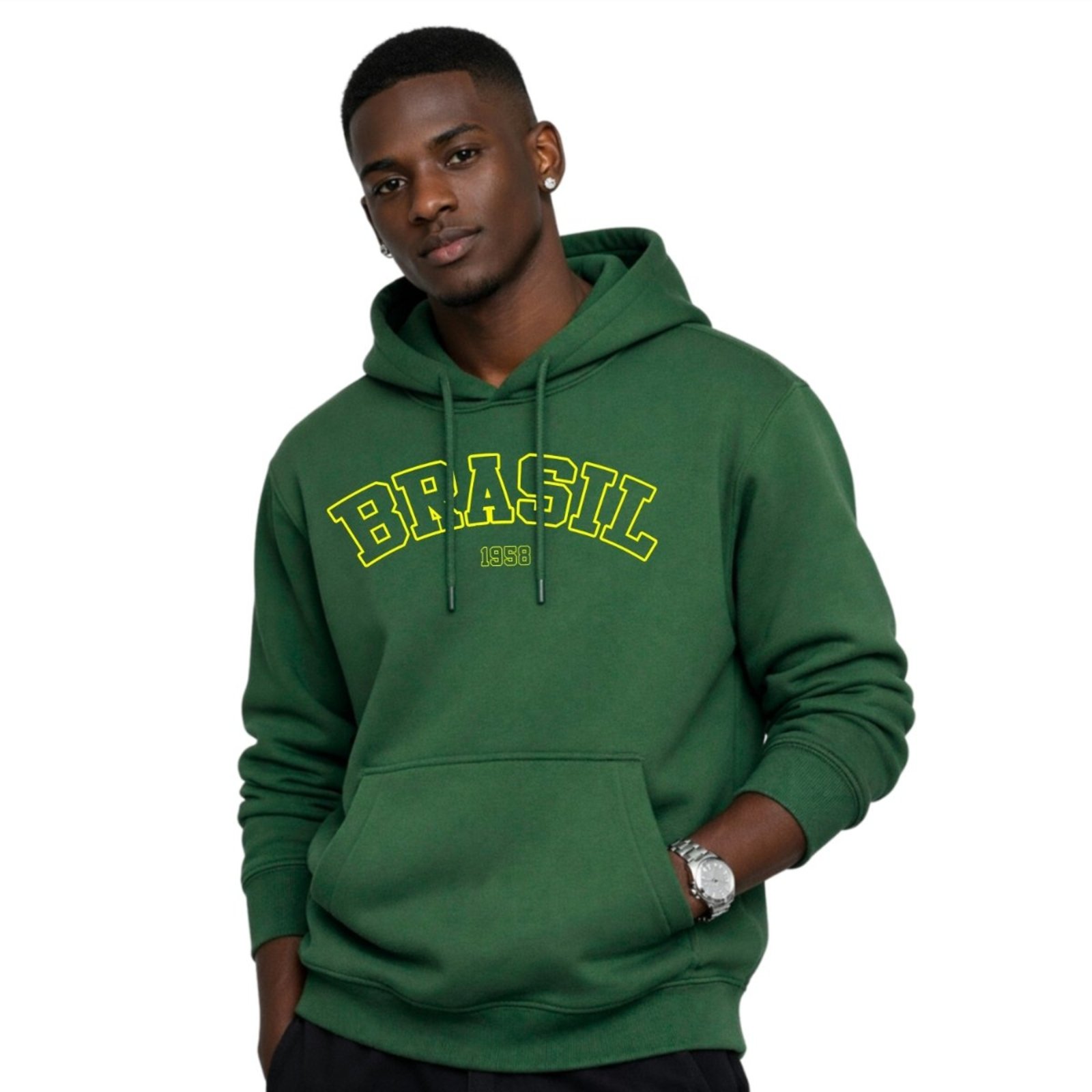 Moletom Com Capuz Masculino Brasil 1958 Casaco Street Casual Premium