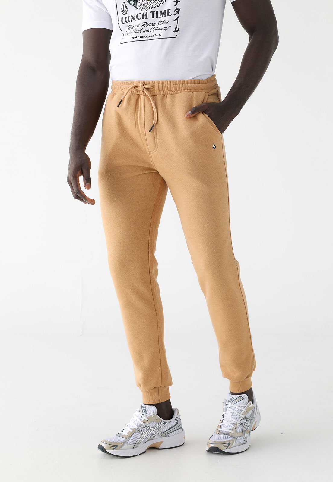Calça de Moletom Volcom Jogger Single Caramelo