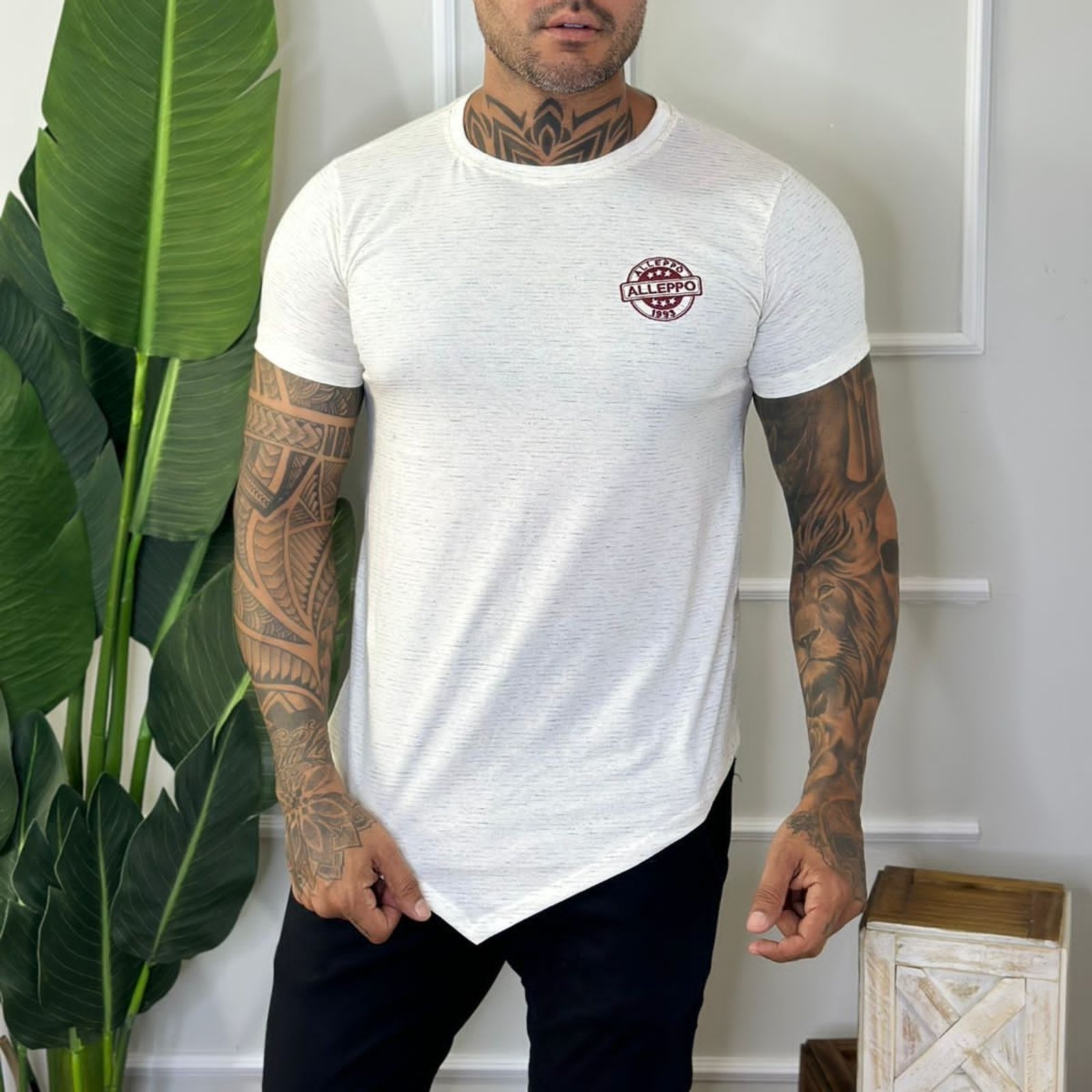 Vista 3 Camiseta Masculina Alleppo Jeans Tailândia branco Alleppo Jeans branco