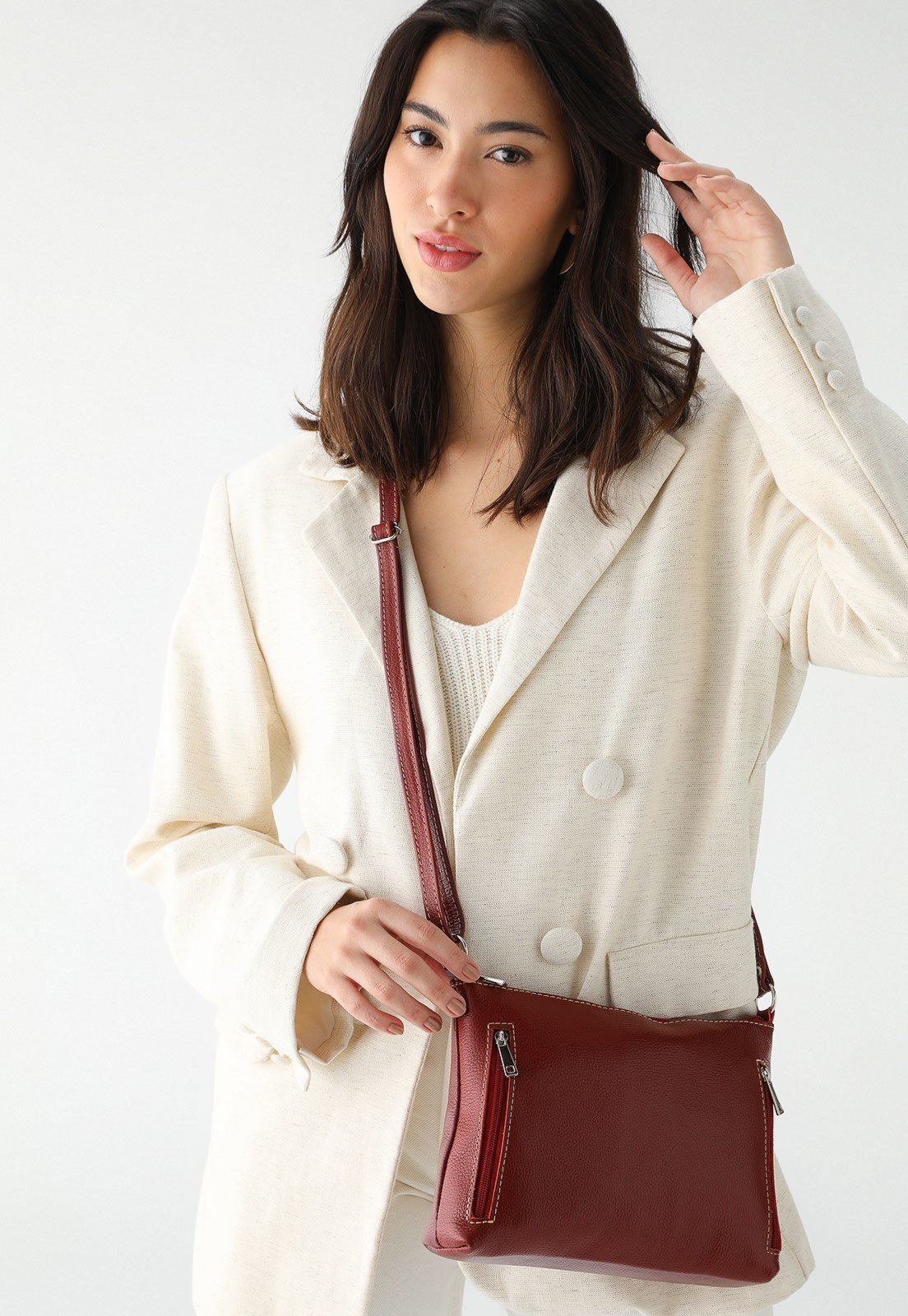 Bolsa SN Couros Belize Vermelho