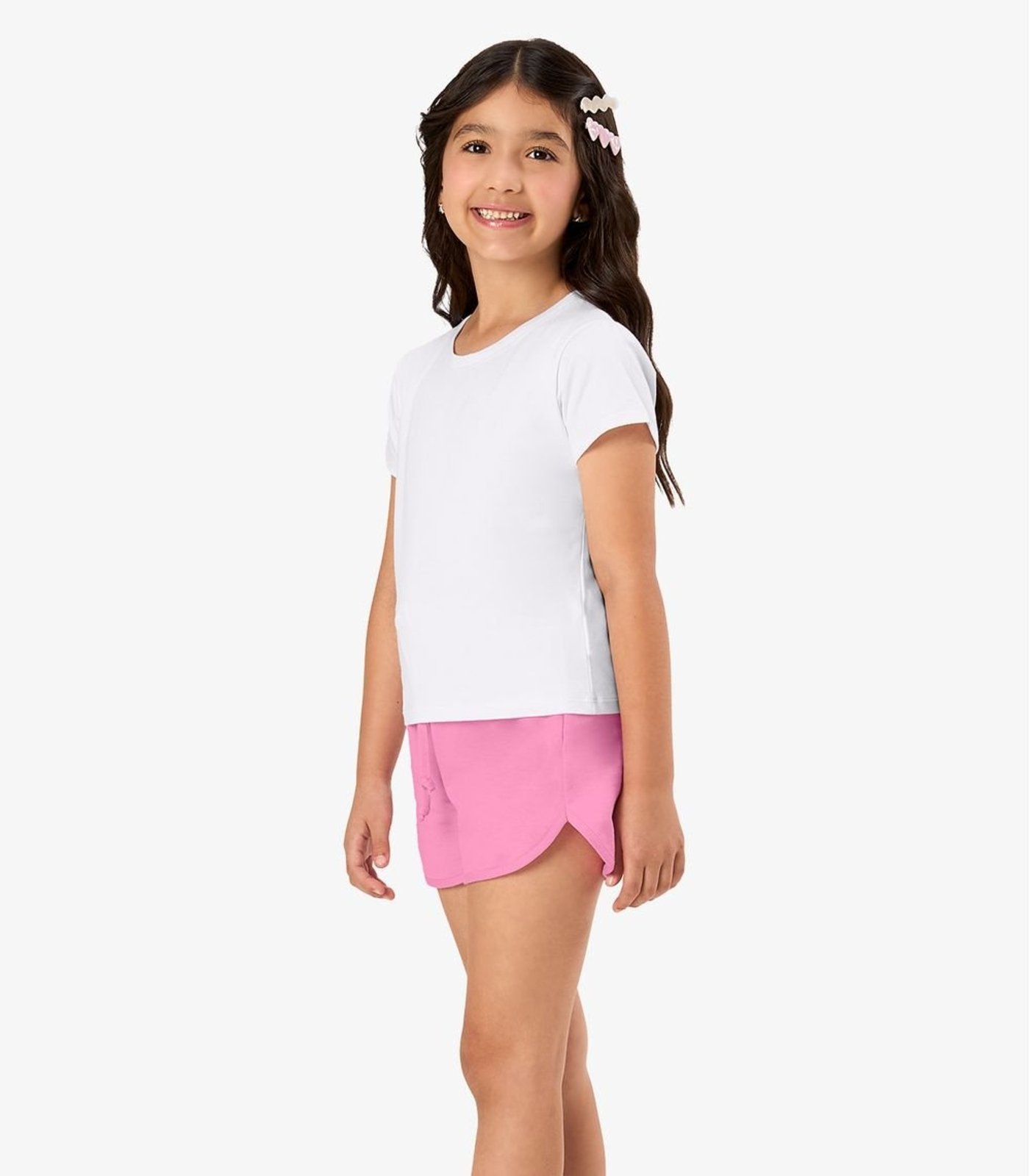 Infantil - Shorts Básico Menina Rovi Rosa