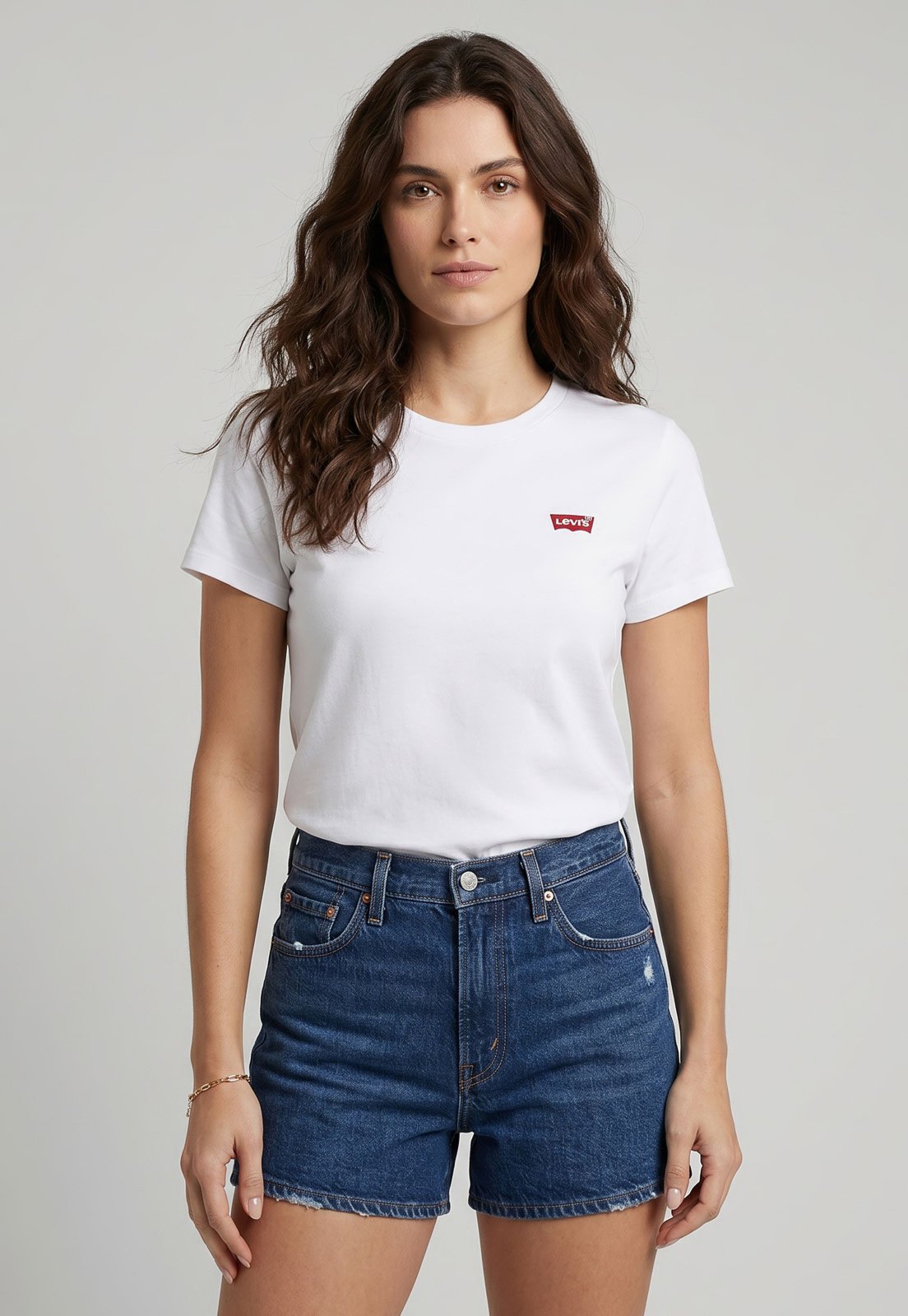 Camiseta Feminina Levis Logo Branca
