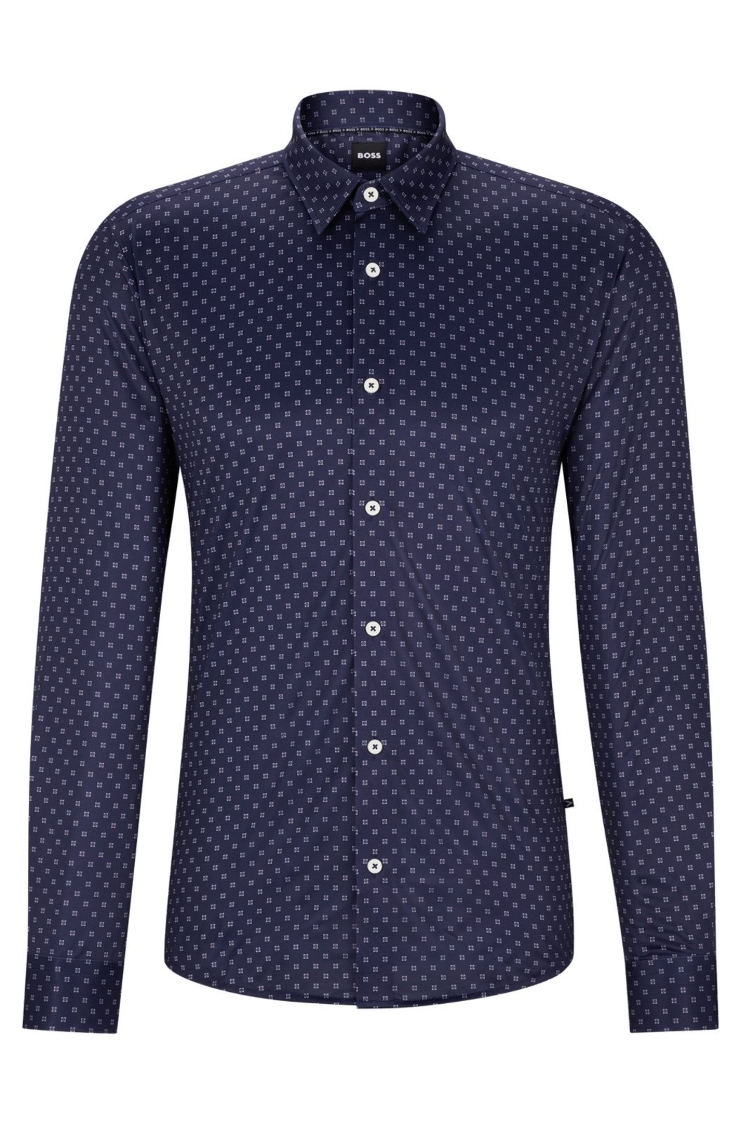 Camisa Laranja Slim Fit Em Tecido Stretch De Alta Performance Estampado Vermelho - P - S